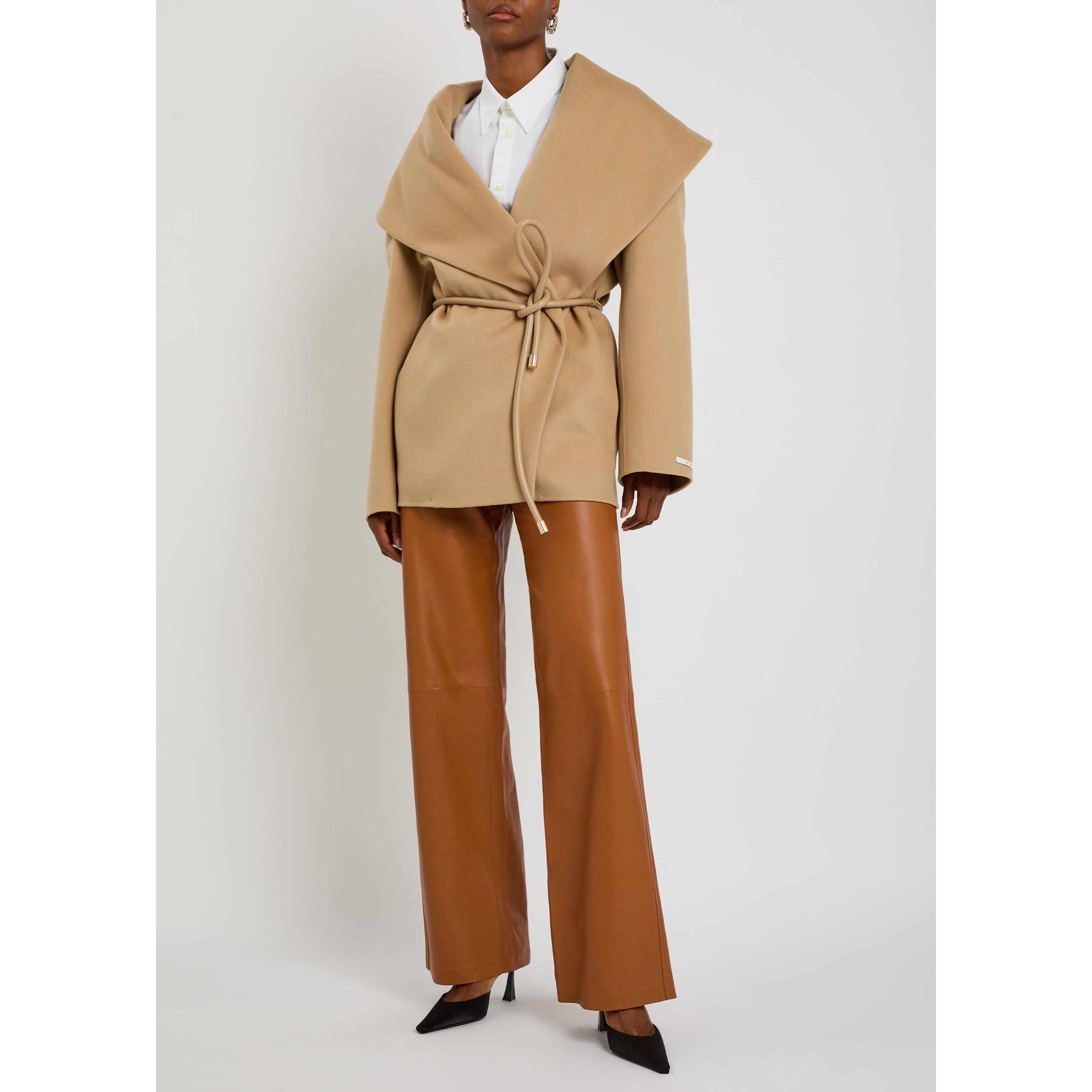 CAMEL - Sportmax - Women's Wool Belted Oversized-Fit Overcoat - 5