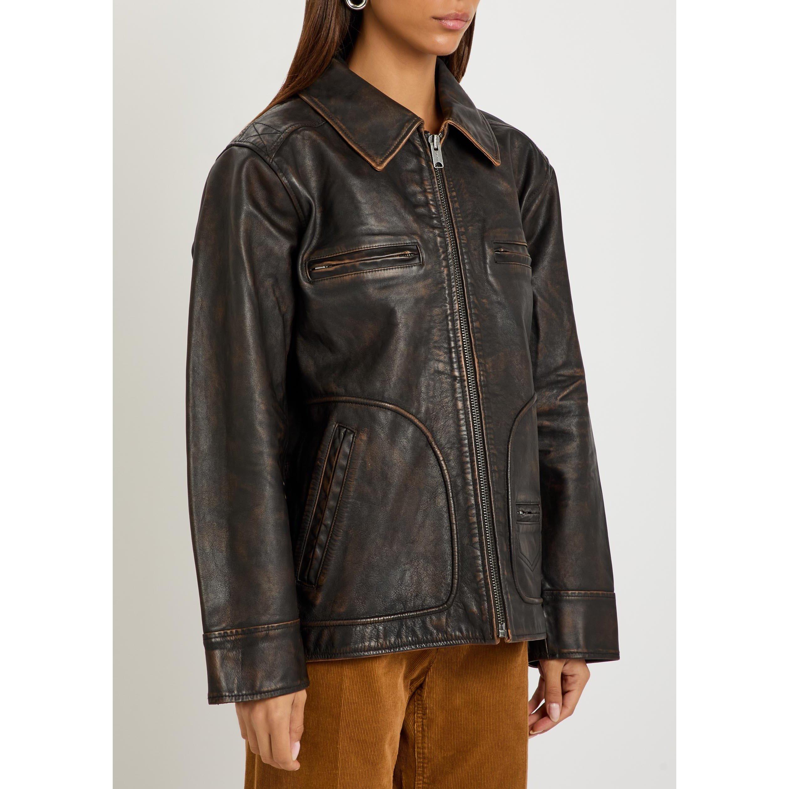 BROWN - Polo Ralph Lauren - LEATHER AND SKINS-MOTO-JACKET - 2