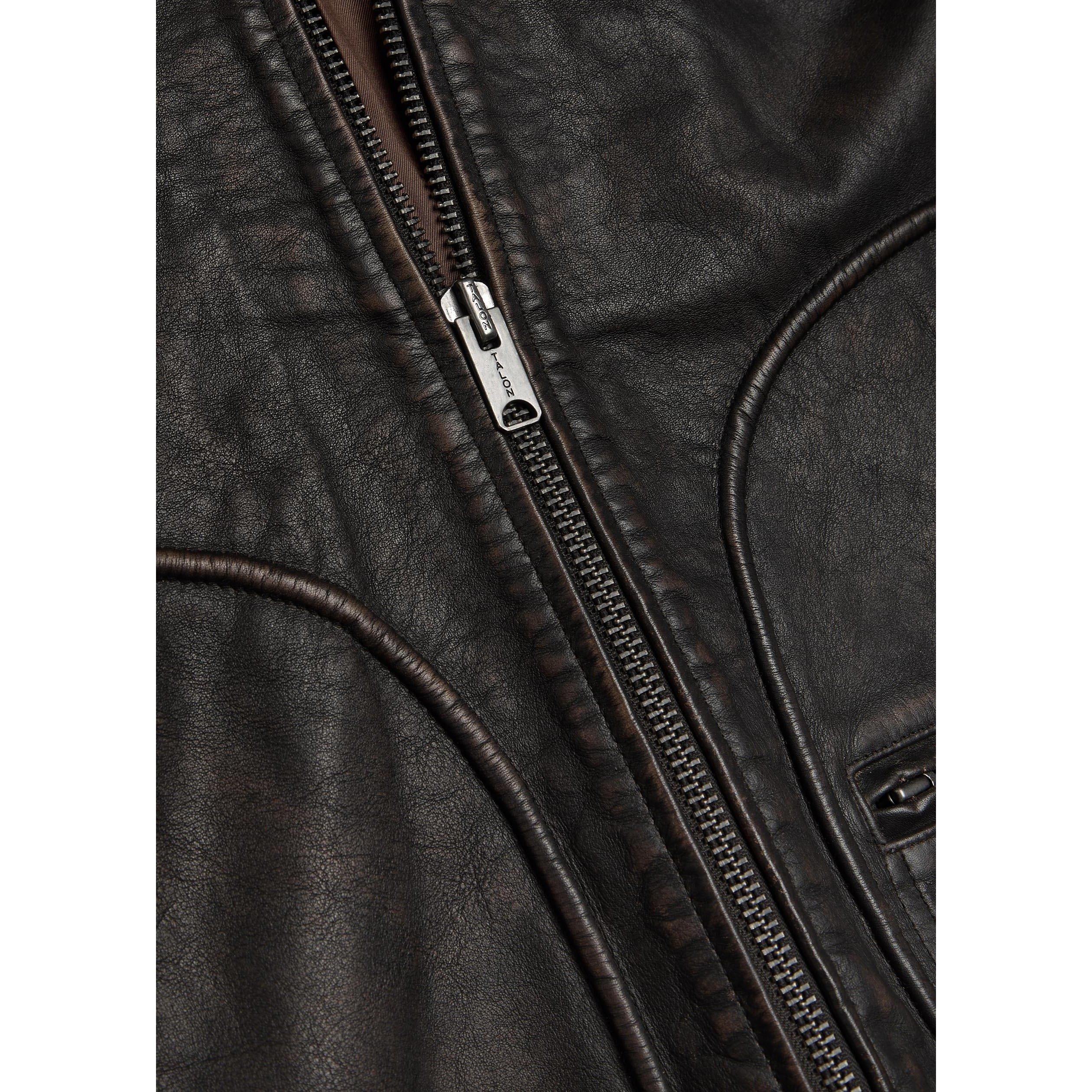 BROWN - Polo Ralph Lauren - LEATHER AND SKINS-MOTO-JACKET - 4