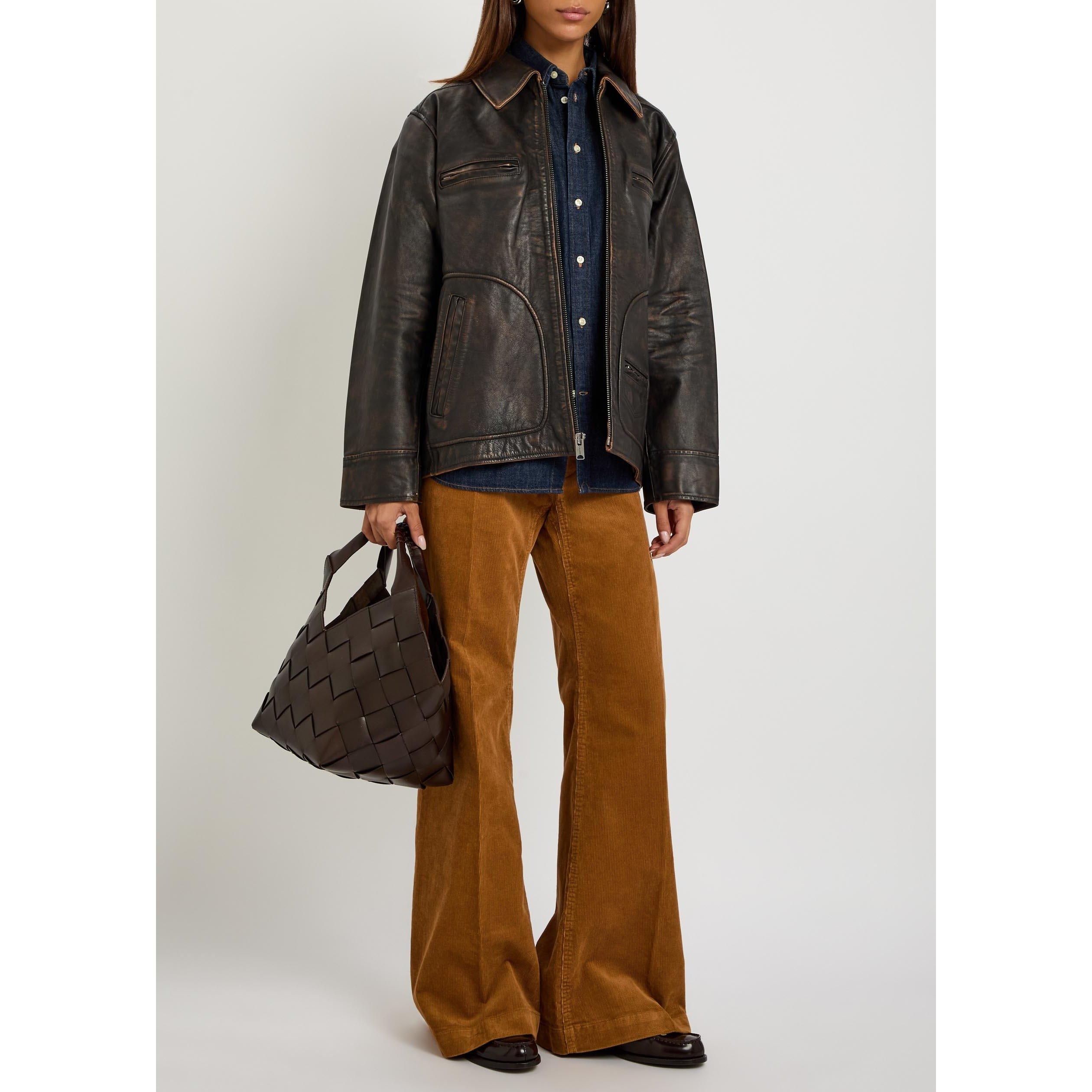 BROWN - Polo Ralph Lauren - LEATHER AND SKINS-MOTO-JACKET - 5
