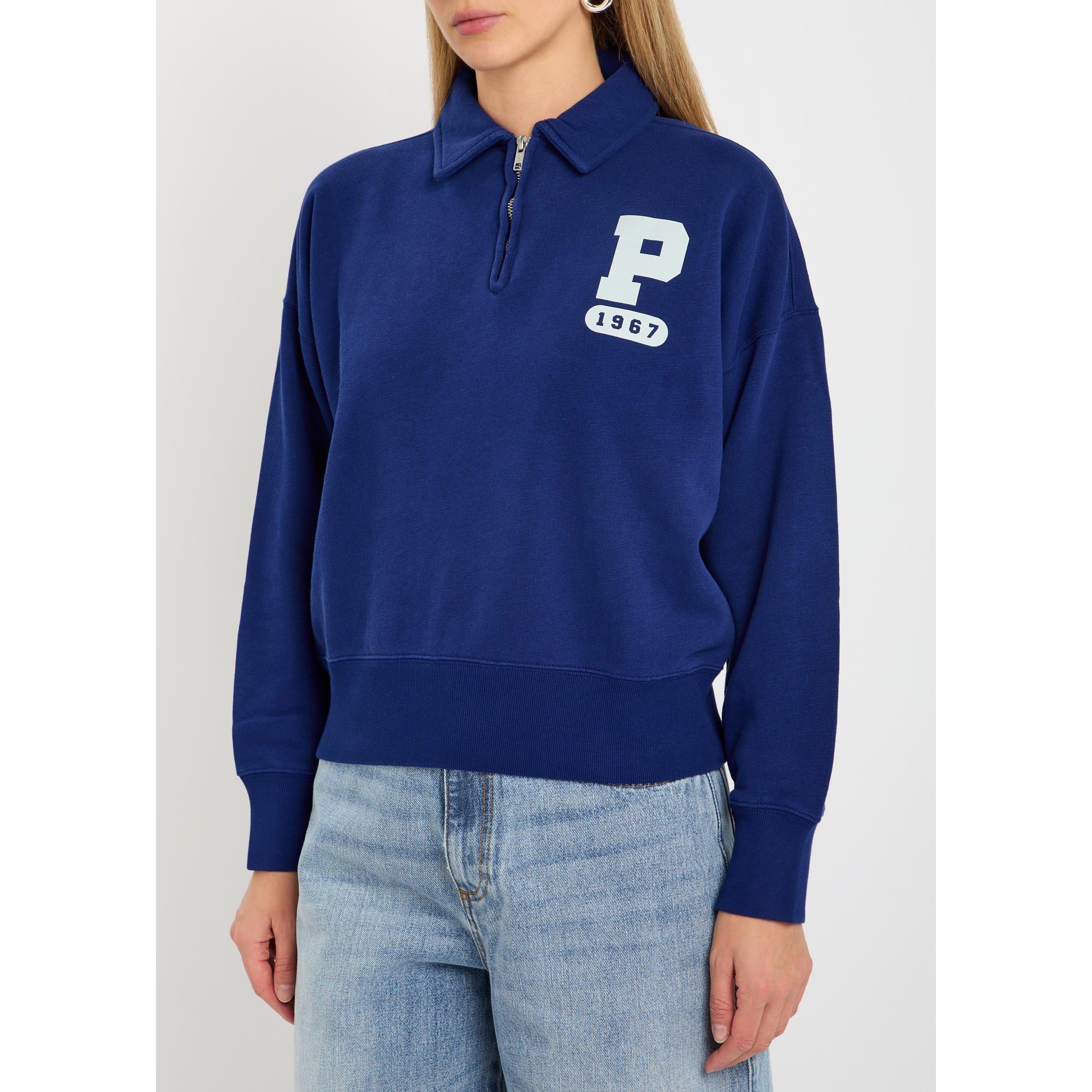 BLUE - Polo Ralph Lauren - Women's Cotton Half-Zip Sweatshirt - 2