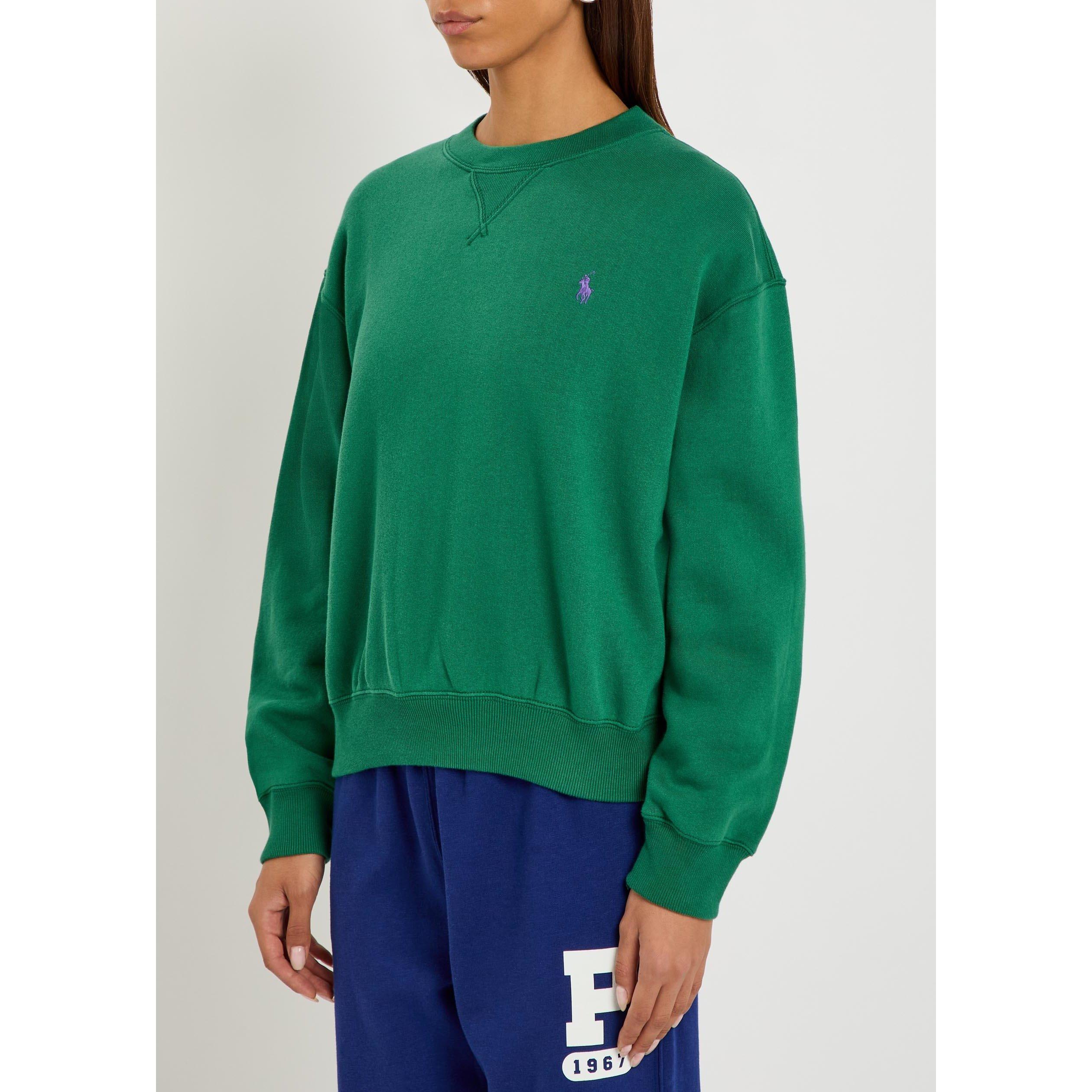 GREEN - Polo Ralph Lauren - Women's Crew-Neck Cotton Sweatshirt - 2