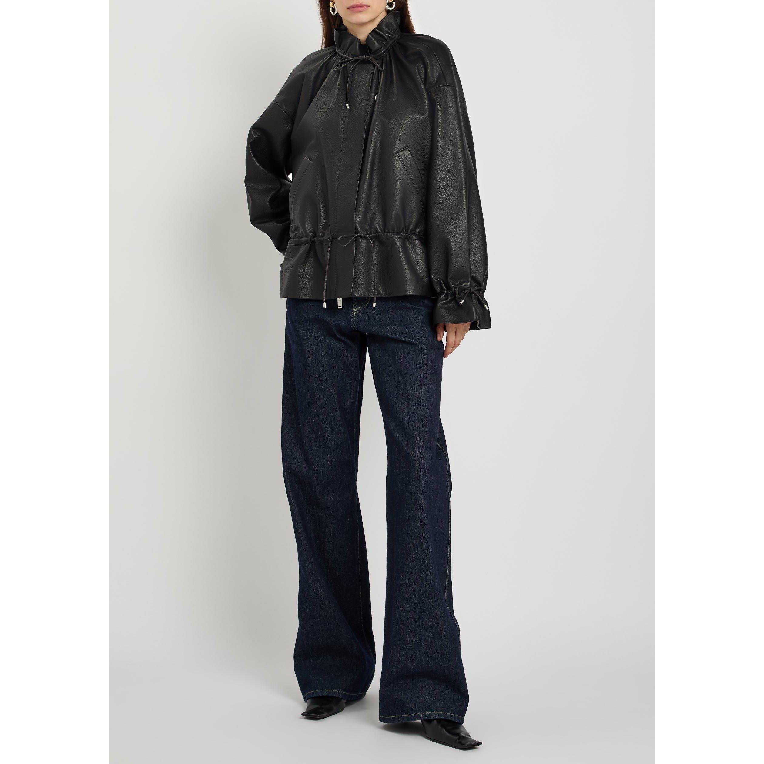 BLACK - Philip Lim - J LEATHER CINCHED PARKA WITH R - 5