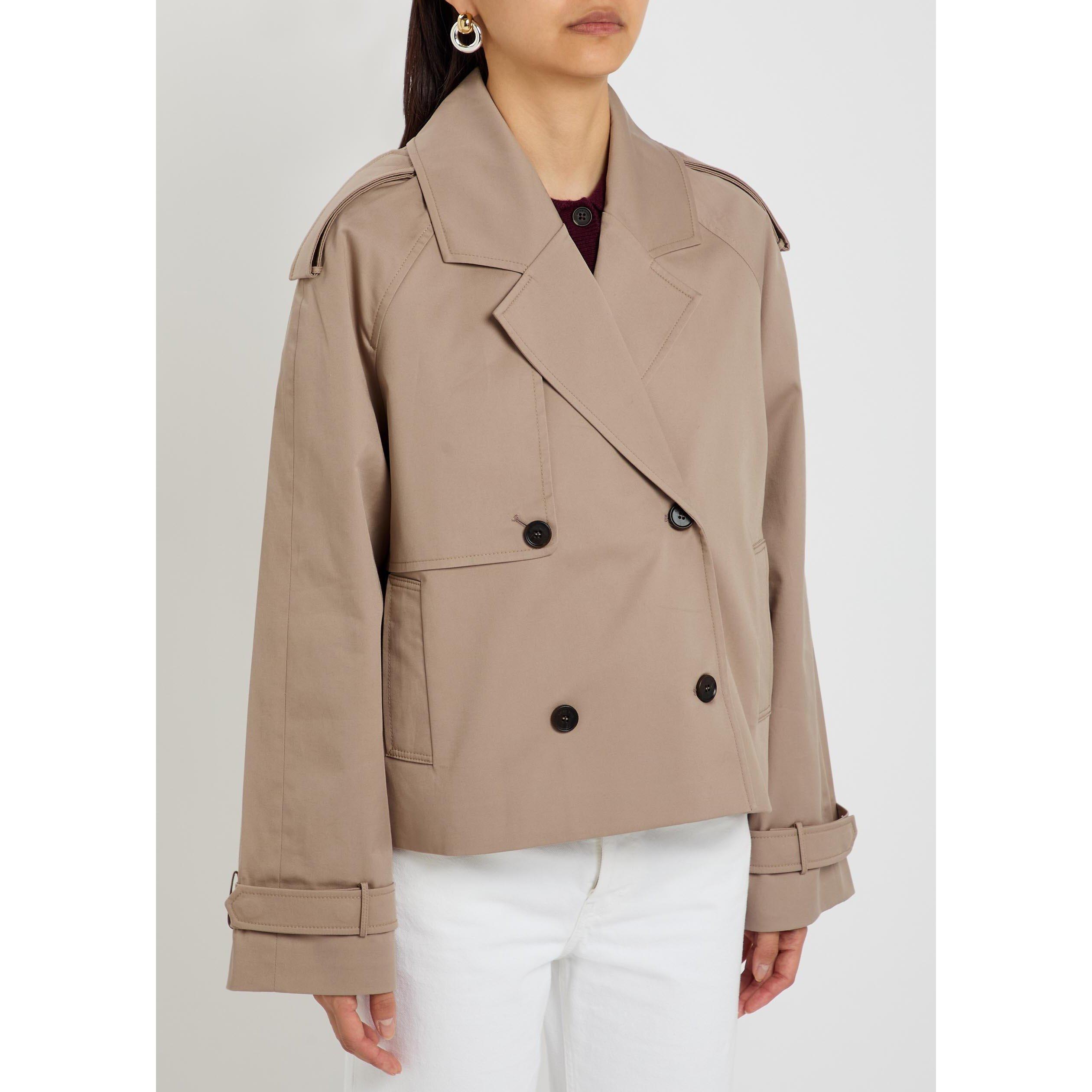 BEIGE - Anine Bing - Women's Rickie Cotton Cropped Trench Coat - 2