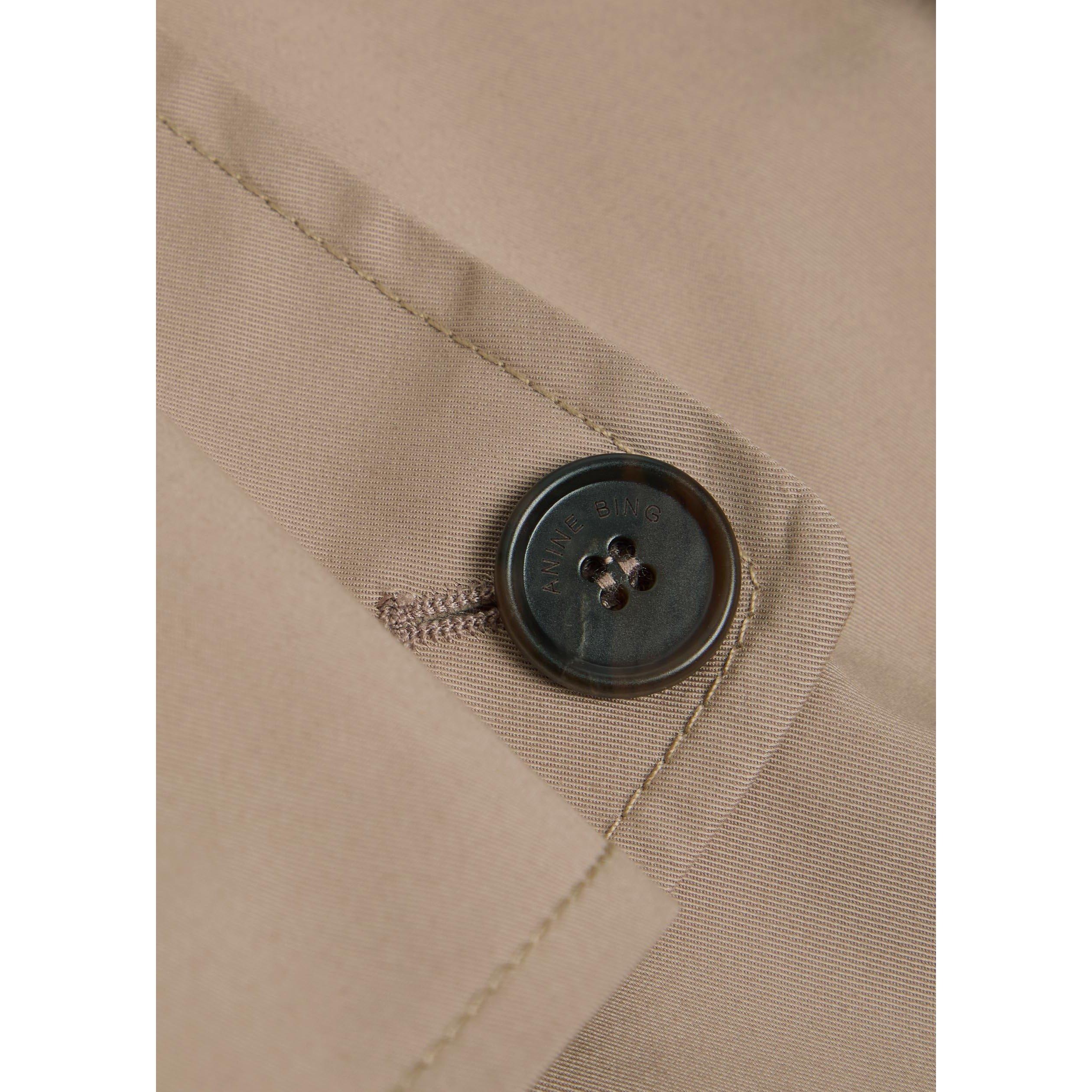 BEIGE - Anine Bing - Women's Rickie Cotton Cropped Trench Coat - 4