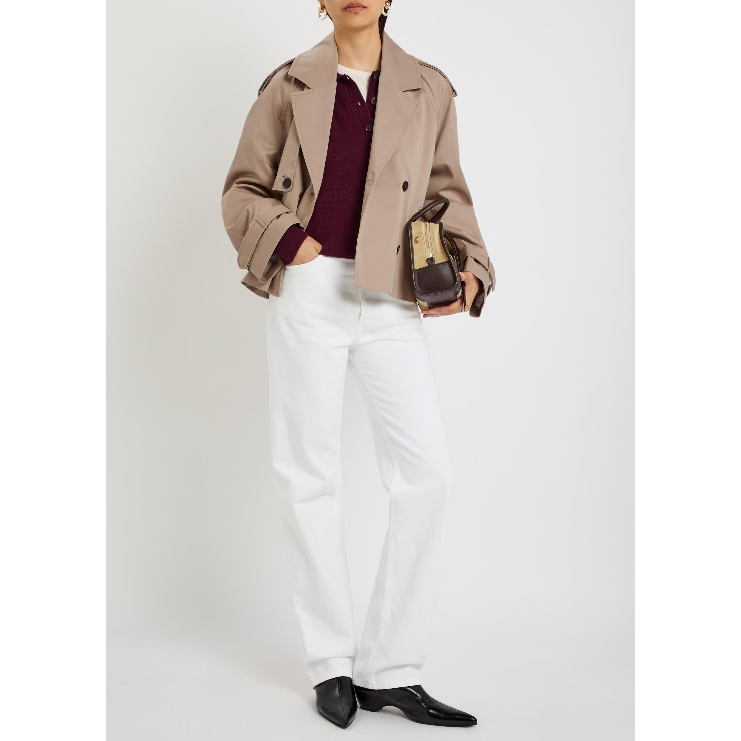 BEIGE - Anine Bing - Women's Rickie Cotton Cropped Trench Coat - 5