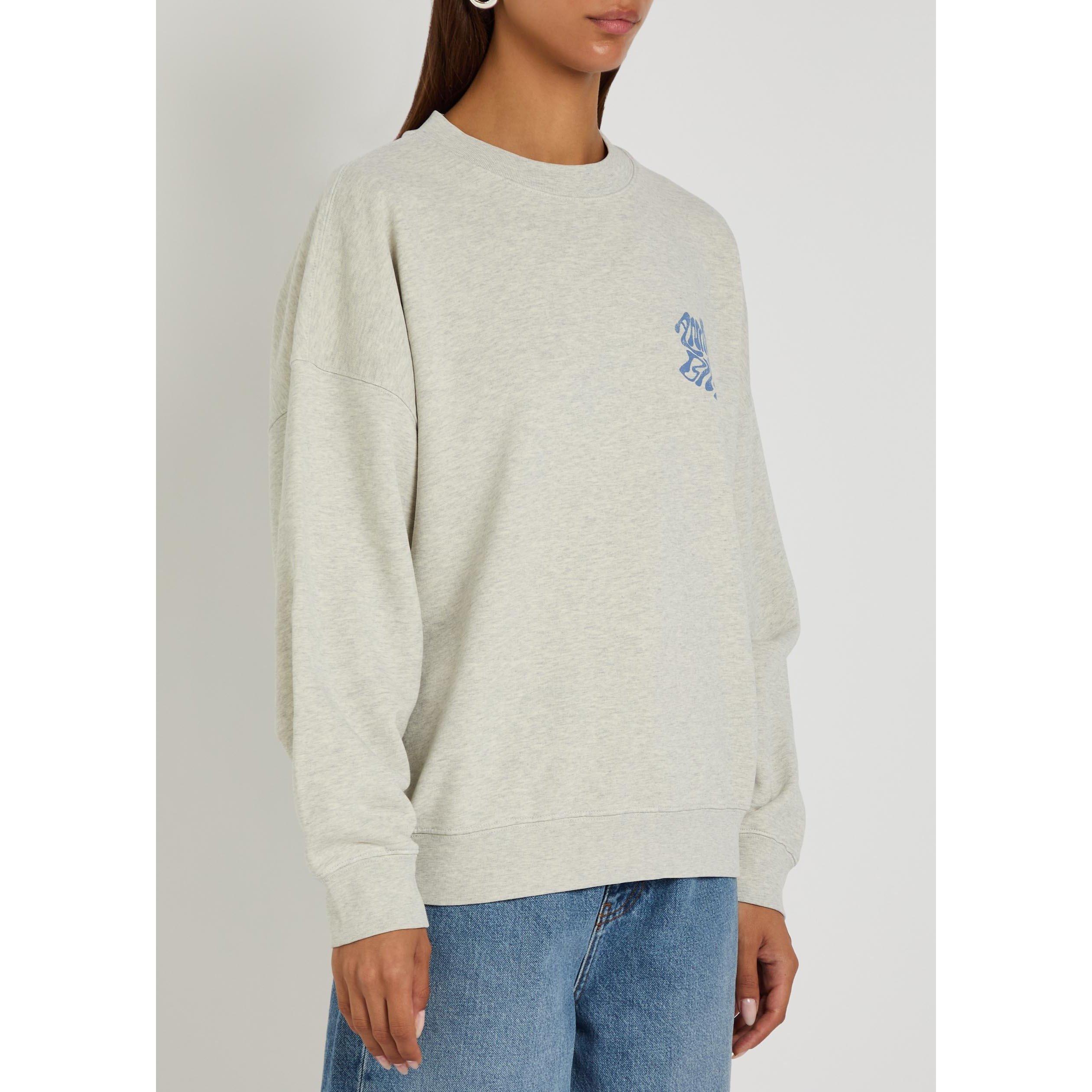 GREY - Anine Bing - Women's Miles Sweatshirt Waves Cotton Oversized-Fit - 2