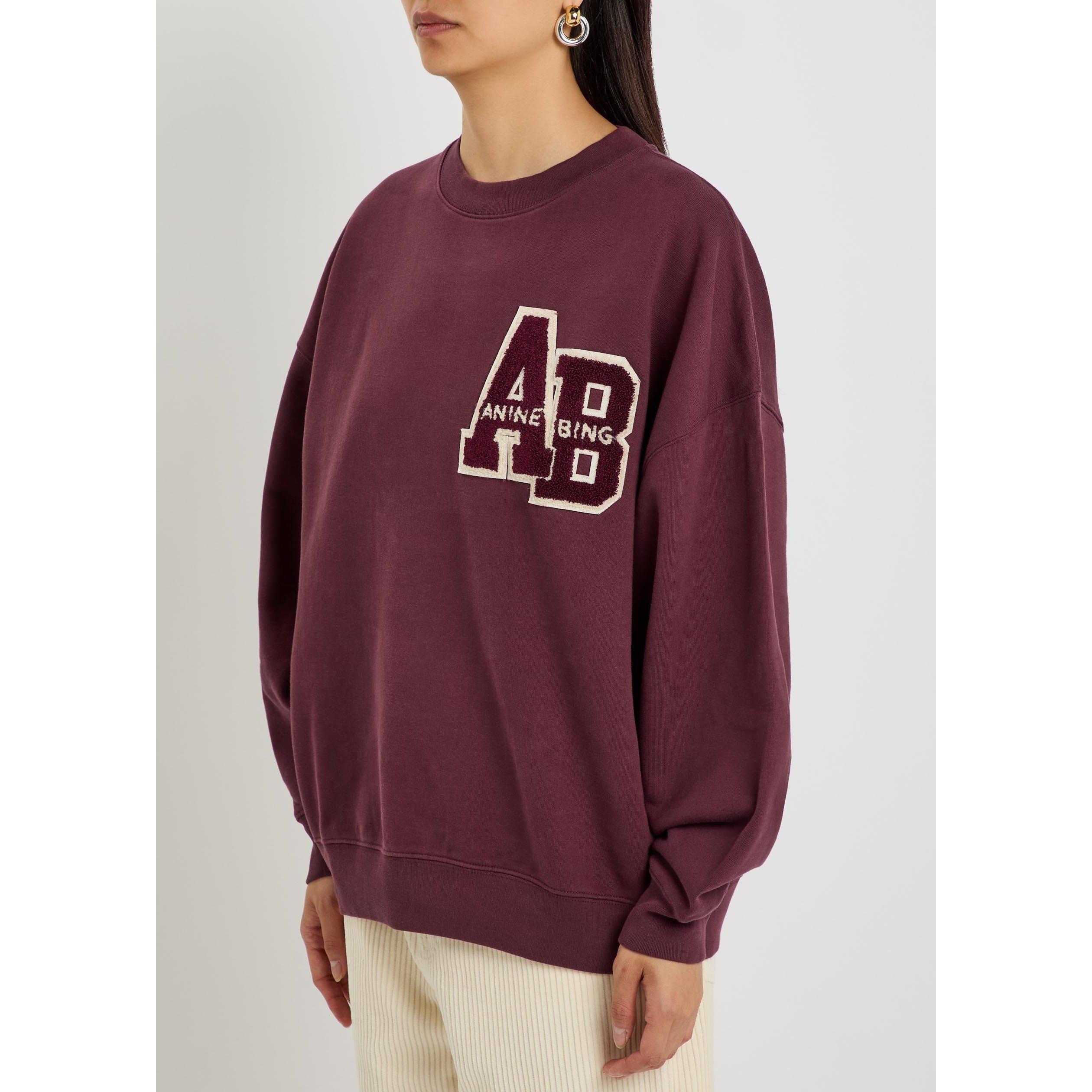DARK RED - Anine Bing - SS MILES LETTERMAN SWEATSHIRT - 2