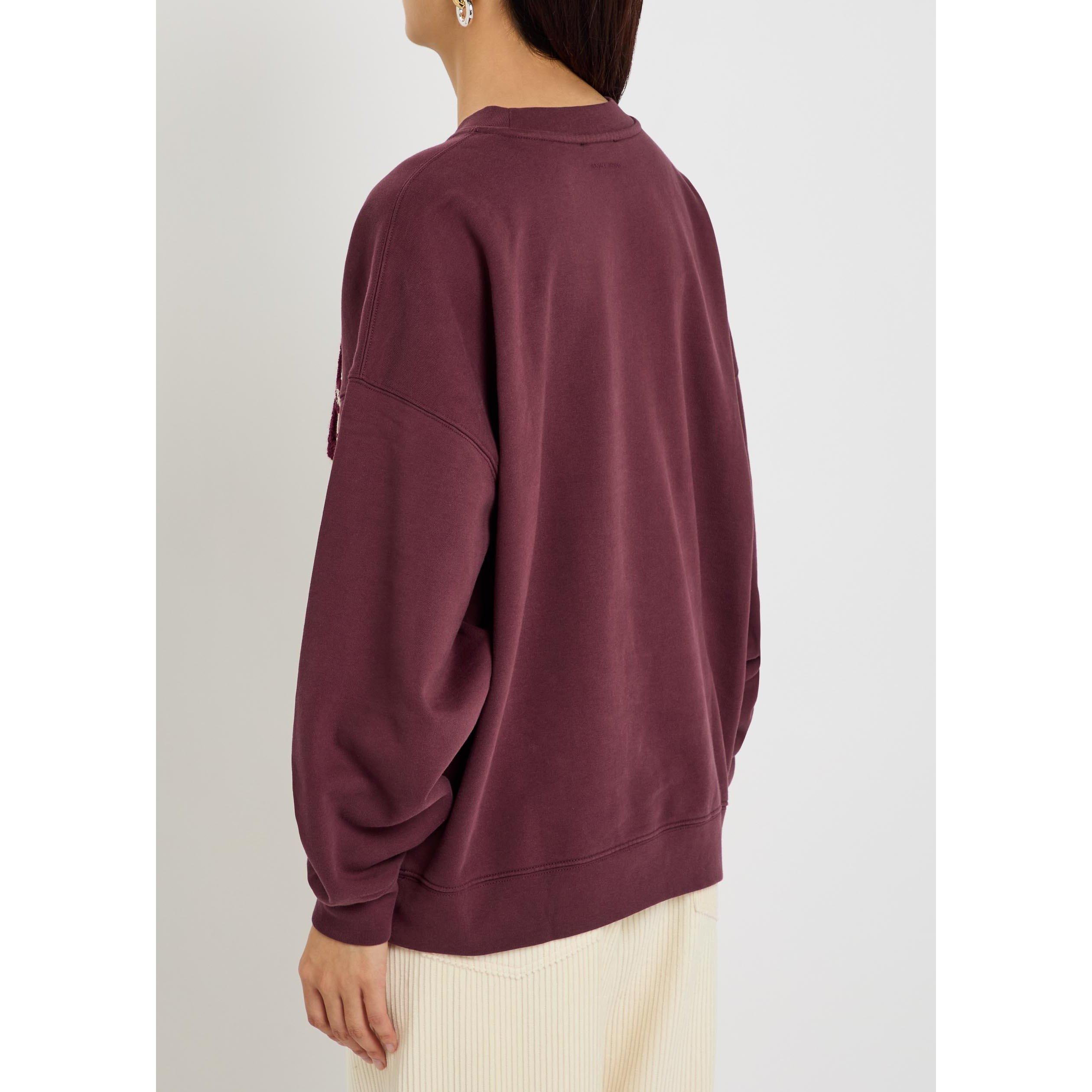 DARK RED - Anine Bing - SS MILES LETTERMAN SWEATSHIRT - 3