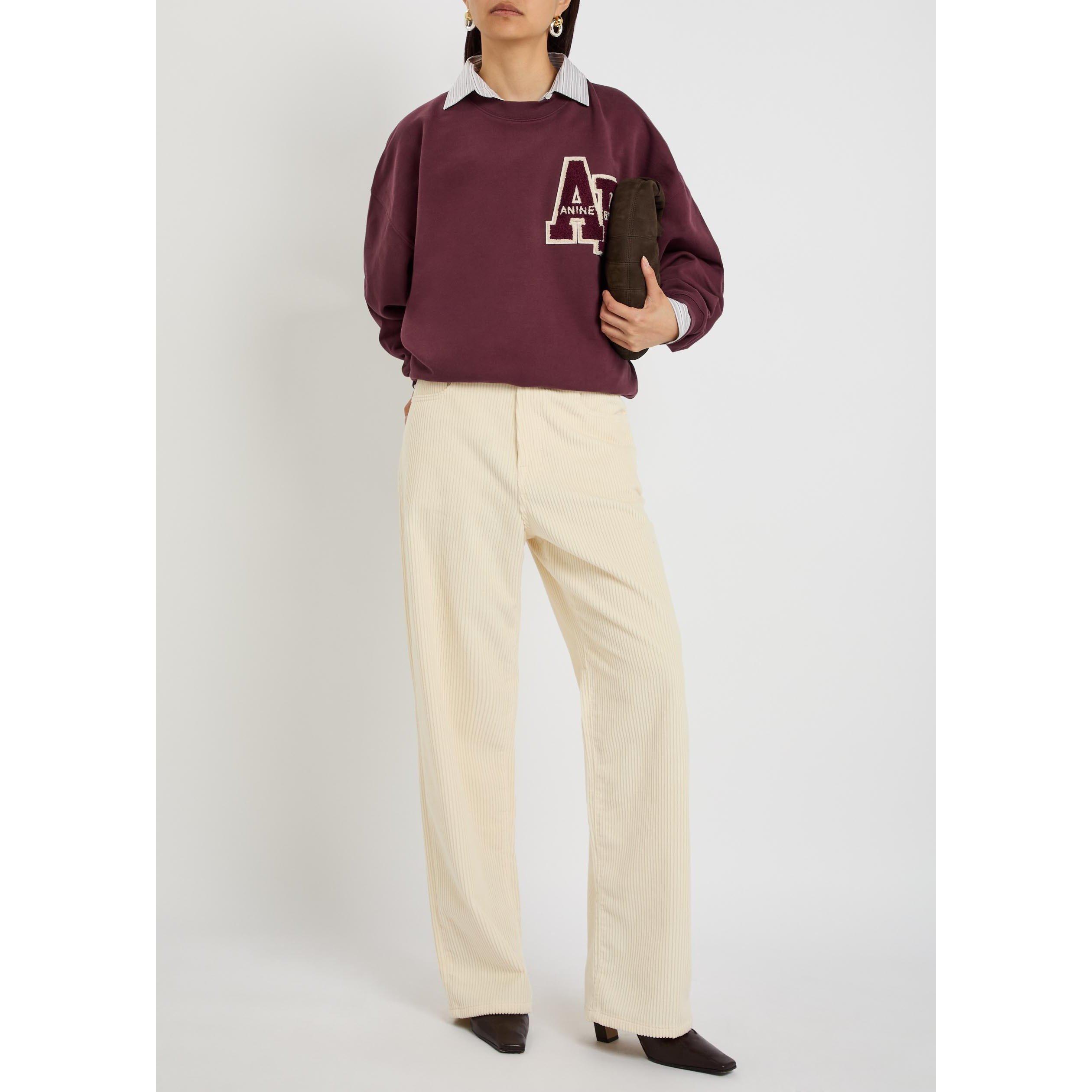 DARK RED - Anine Bing - SS MILES LETTERMAN SWEATSHIRT - 5
