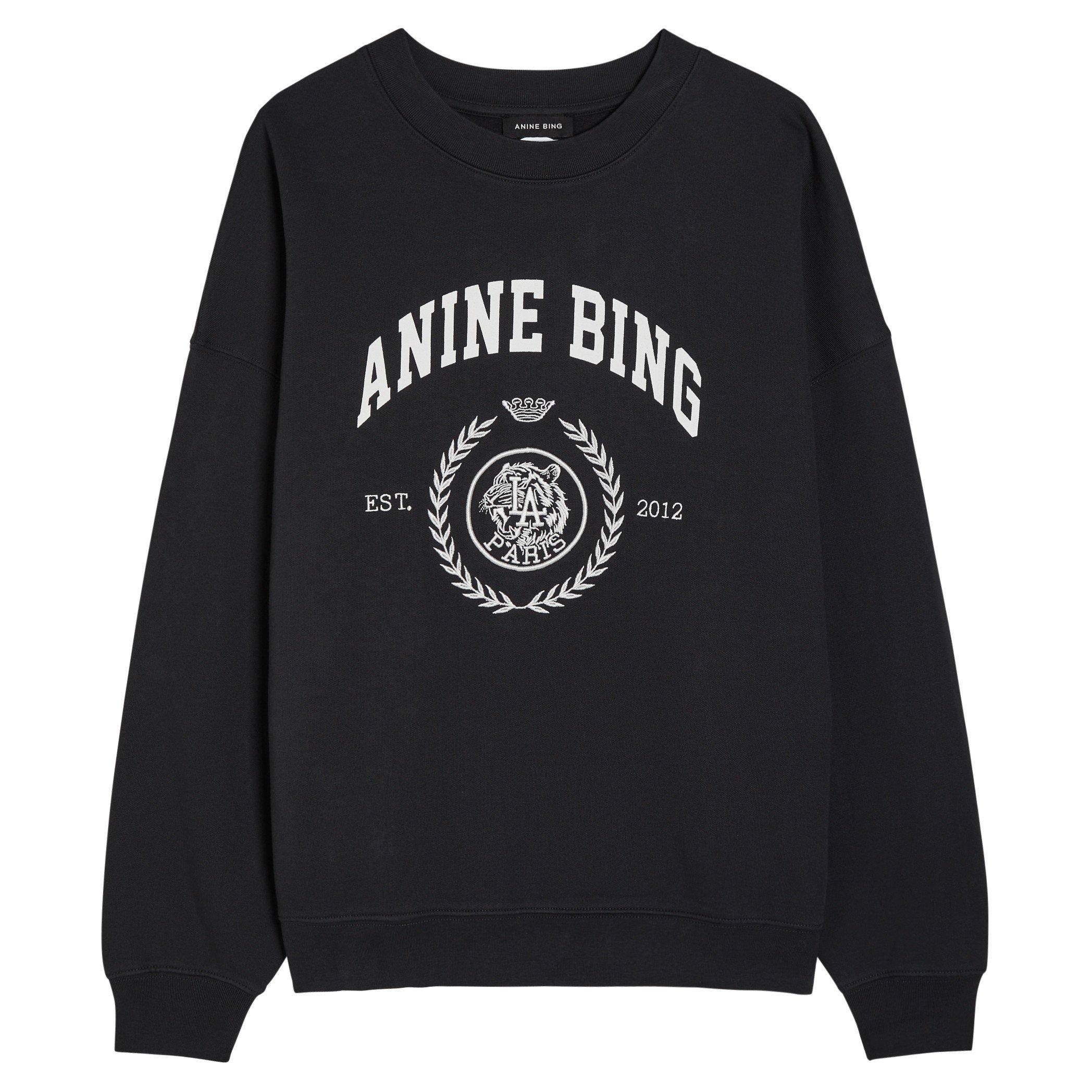 BLACK - Anine Bing - SS MILES COLLEGIATE SWEATSHIRT