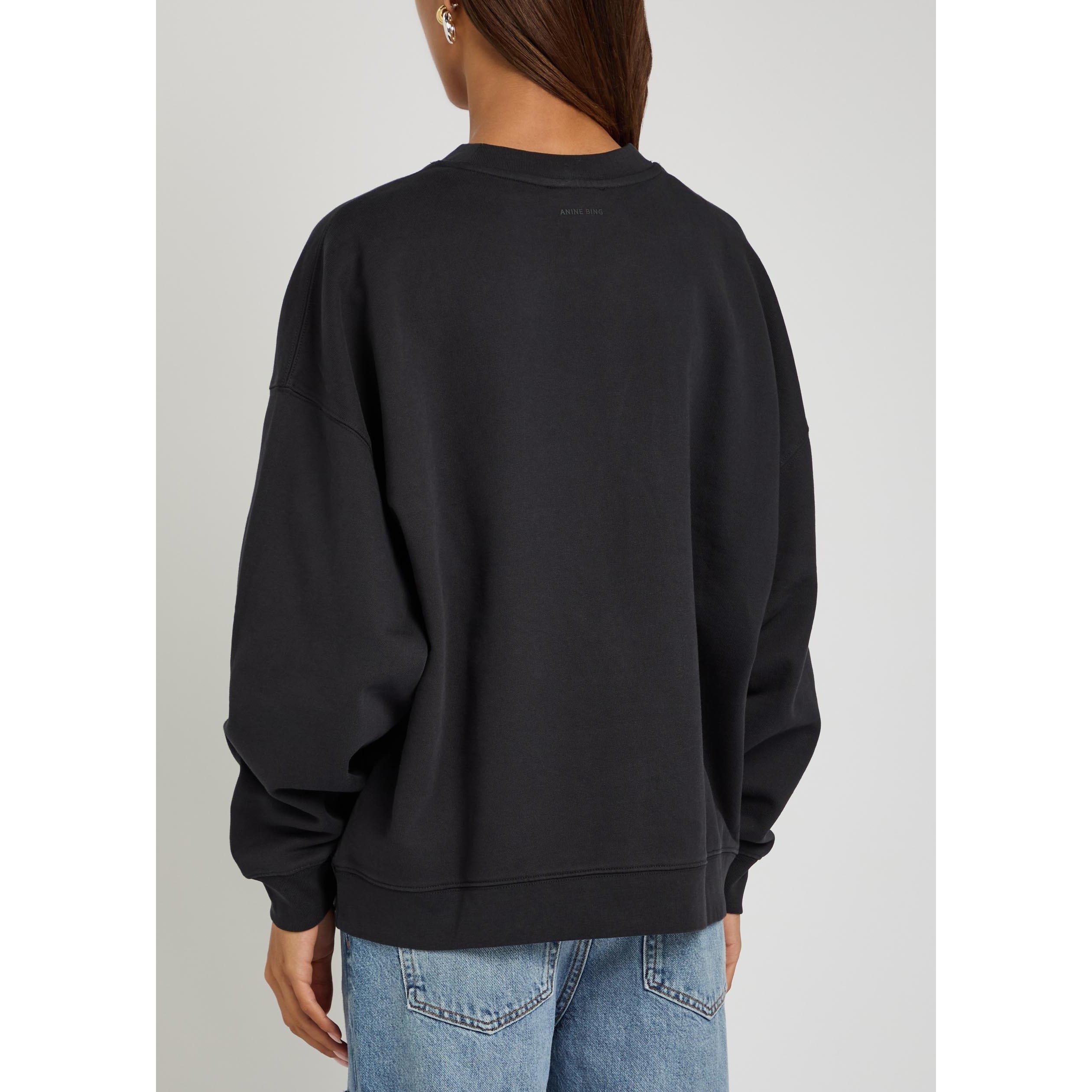 BLACK - Anine Bing - SS MILES COLLEGIATE SWEATSHIRT - 3
