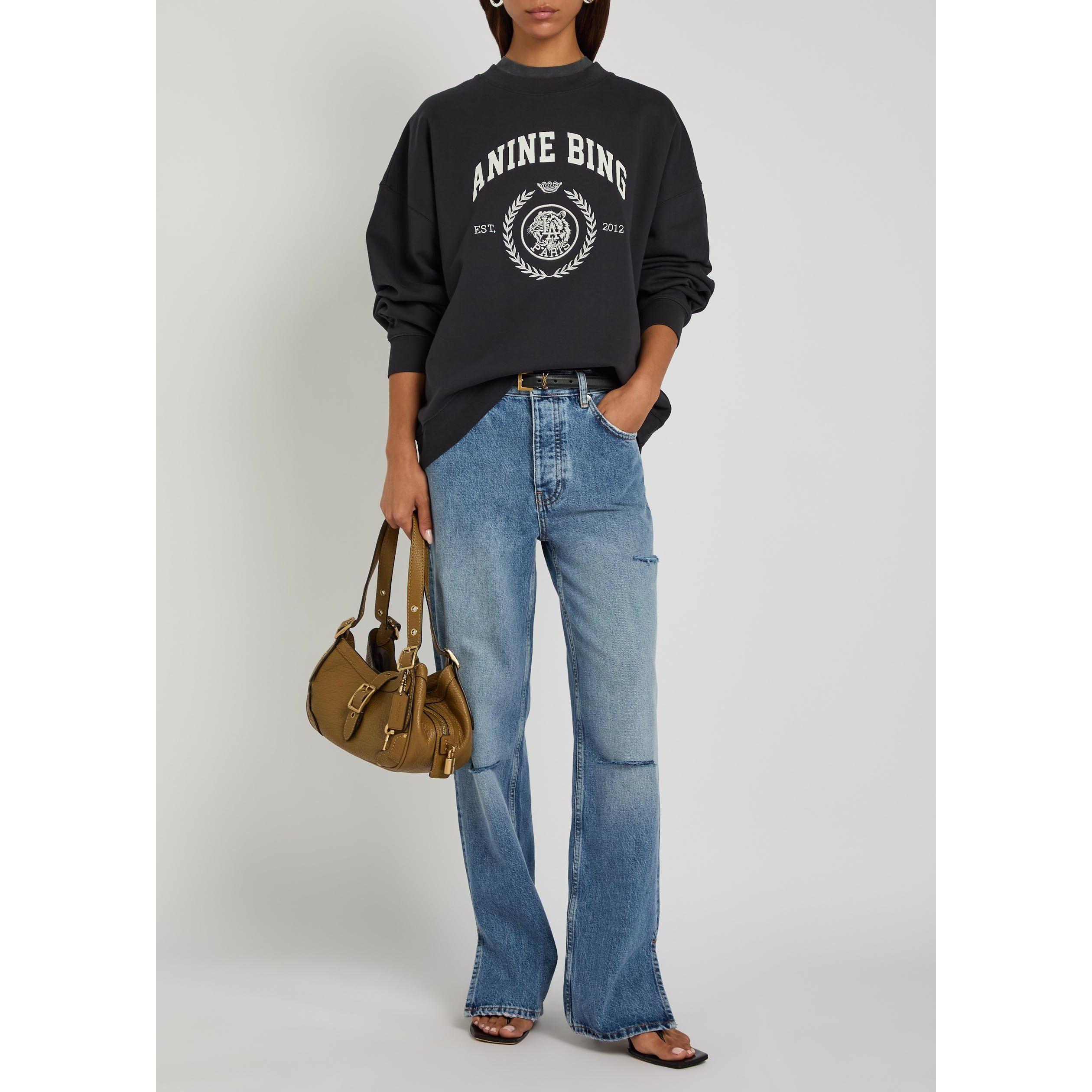 BLACK - Anine Bing - SS MILES COLLEGIATE SWEATSHIRT - 5