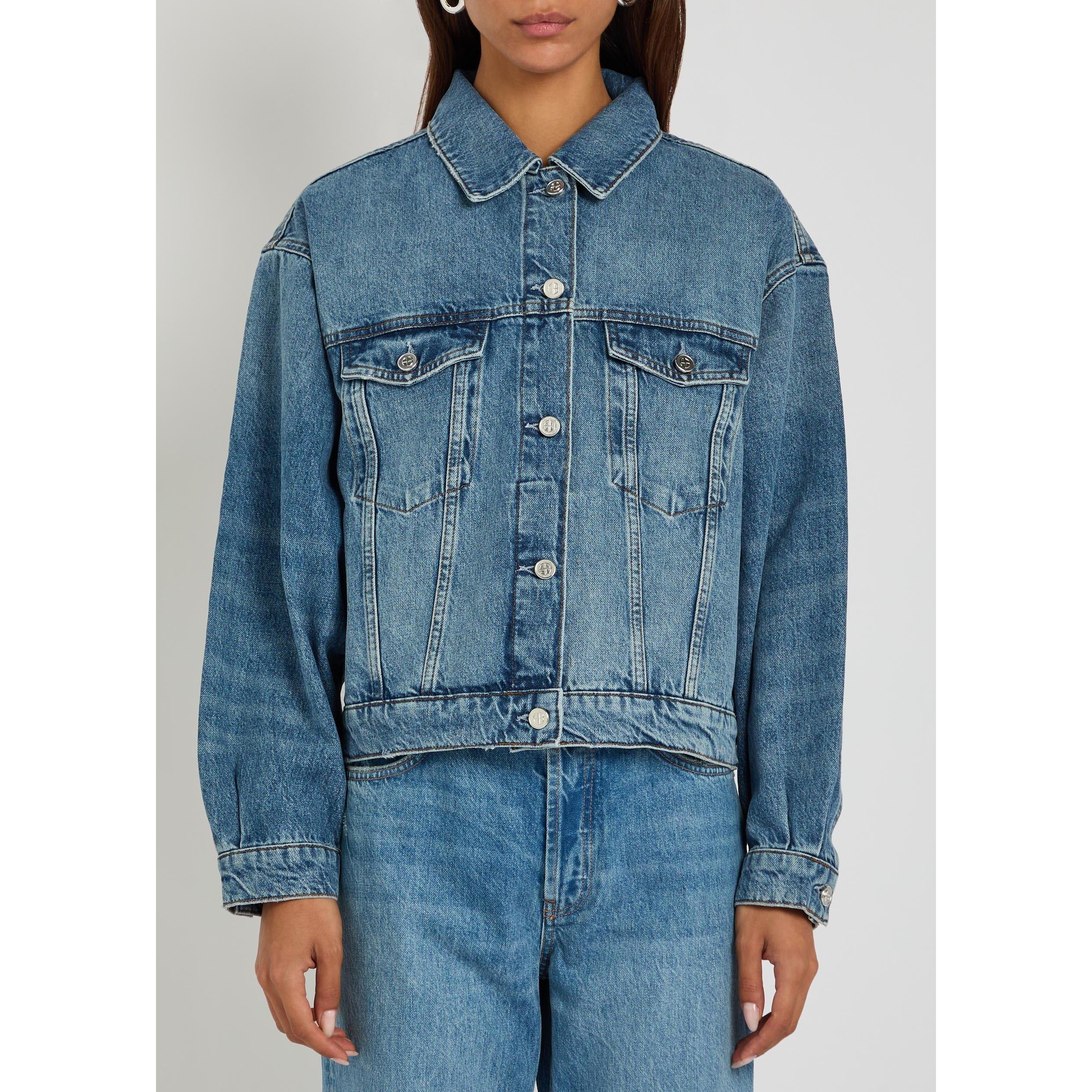 DENIM - Anine Bing - Women's Quincy Cropped Cotton Denim Jacket - 2