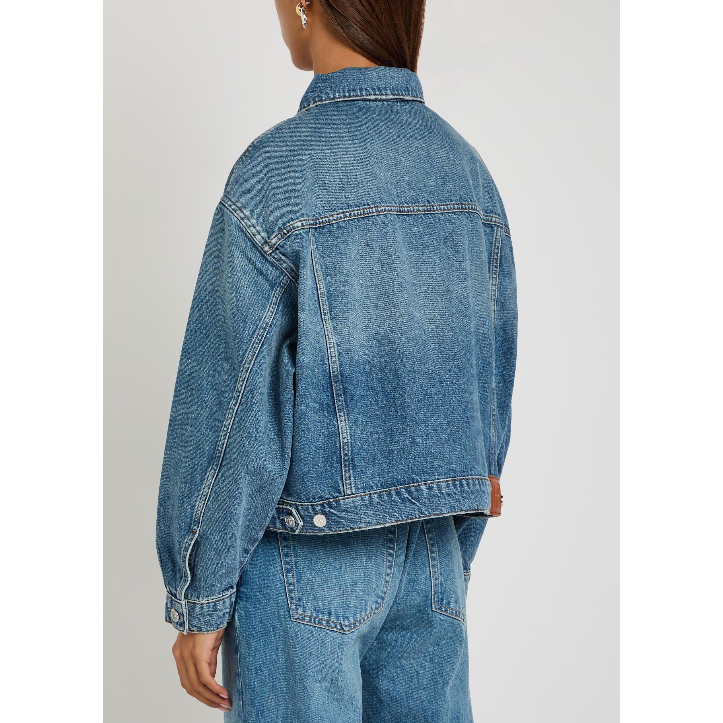 DENIM - Anine Bing - Women's Quincy Cropped Cotton Denim Jacket - 3