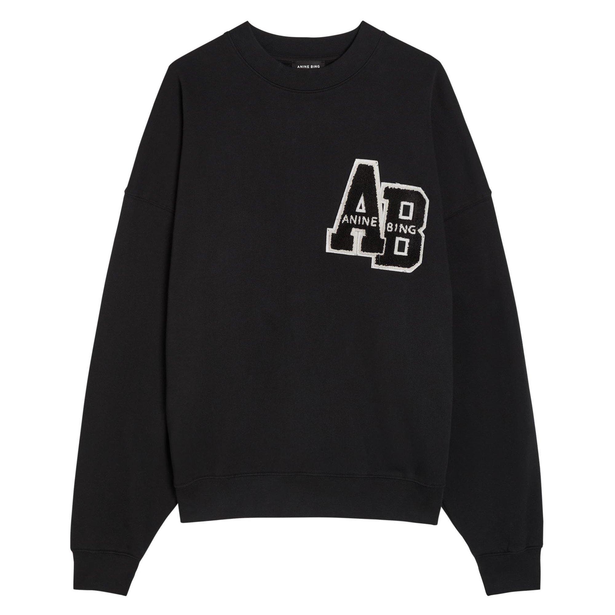 BLACK - Anine Bing - SS MILES OVERSIZED SWEATSHIRT