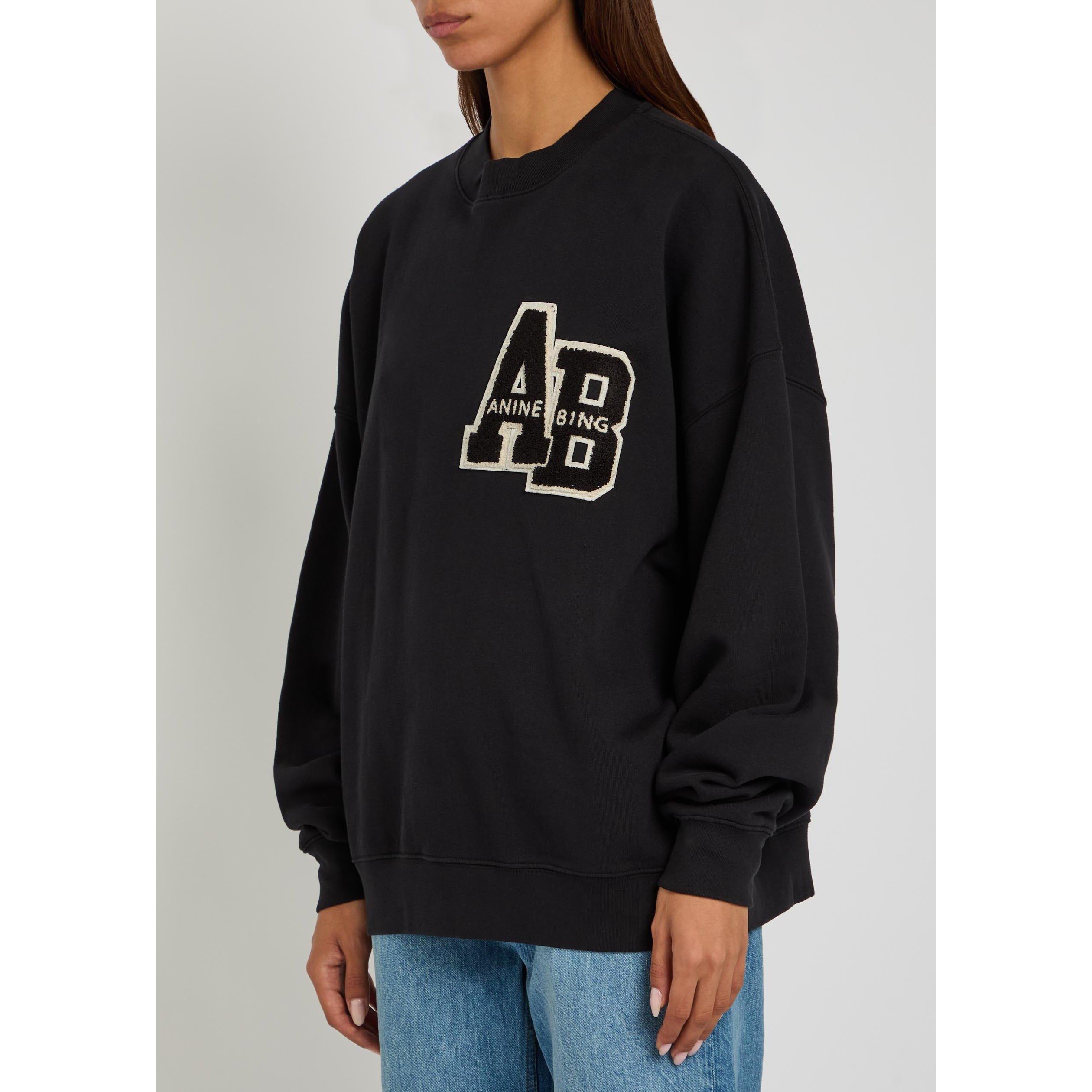 BLACK - Anine Bing - SS MILES OVERSIZED SWEATSHIRT - 2