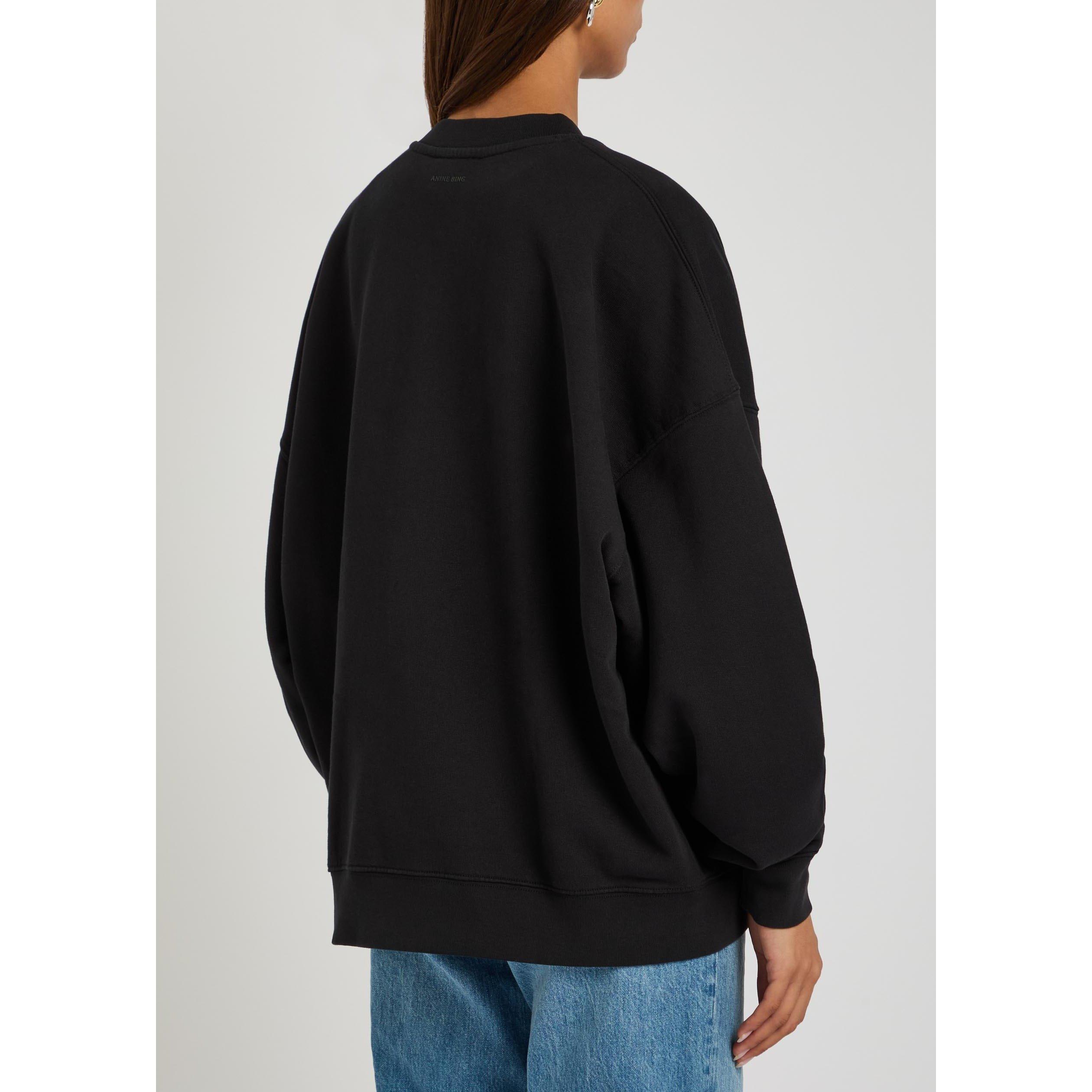 BLACK - Anine Bing - SS MILES OVERSIZED SWEATSHIRT - 3