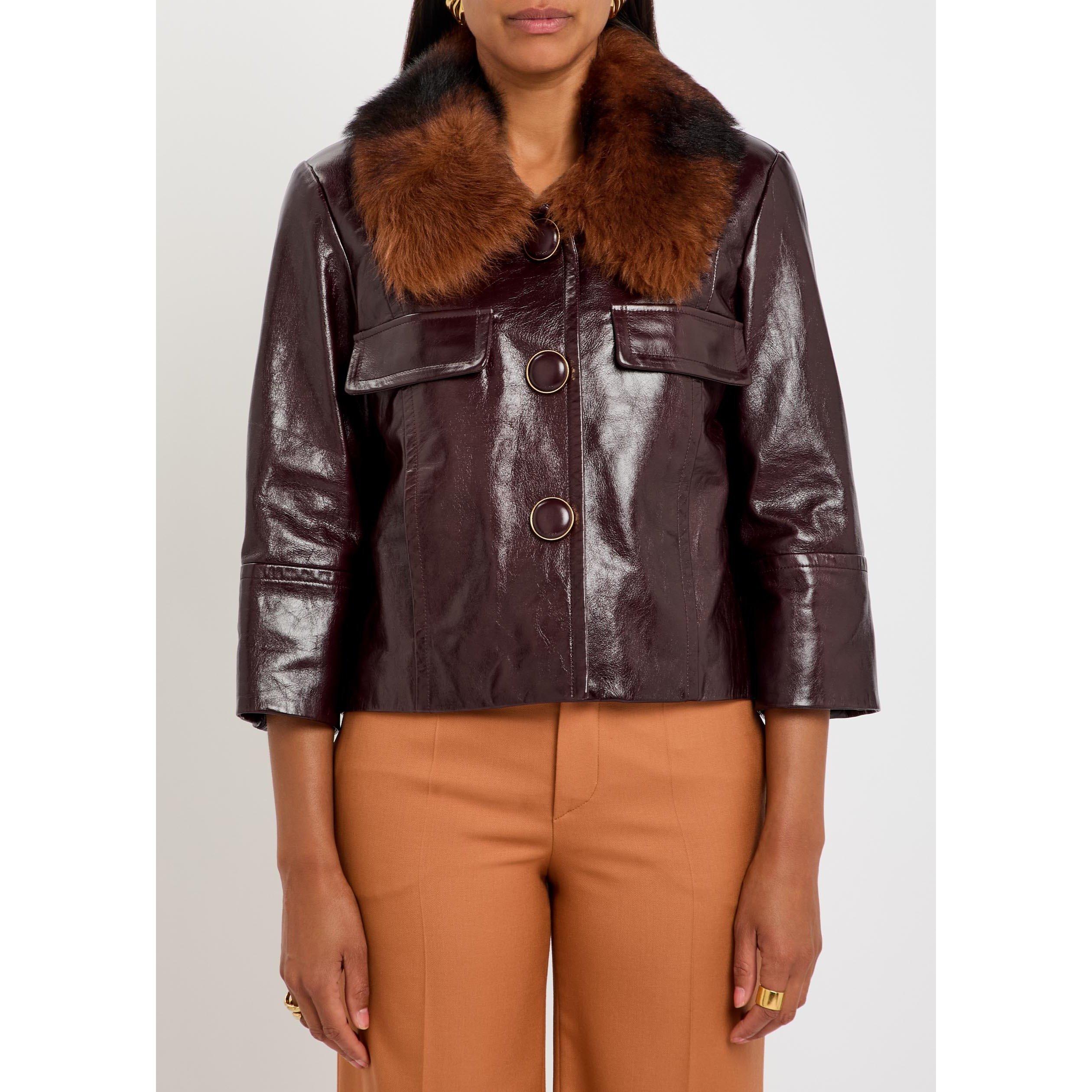 DARK PURPLE - Chloe - Women's Oversized-Fit Leather Jacket - 2