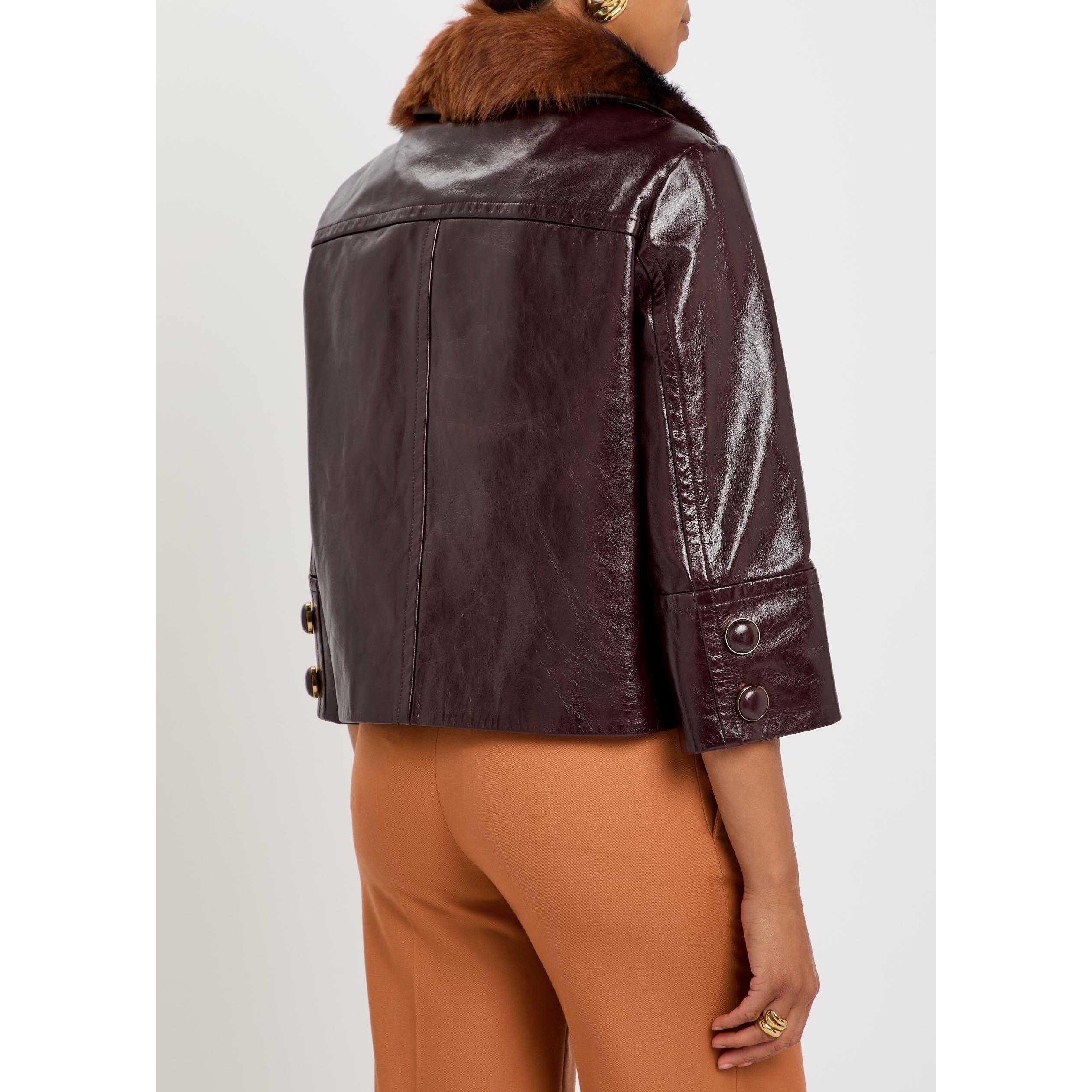 DARK PURPLE - Chloe - Women's Oversized-Fit Leather Jacket - 3