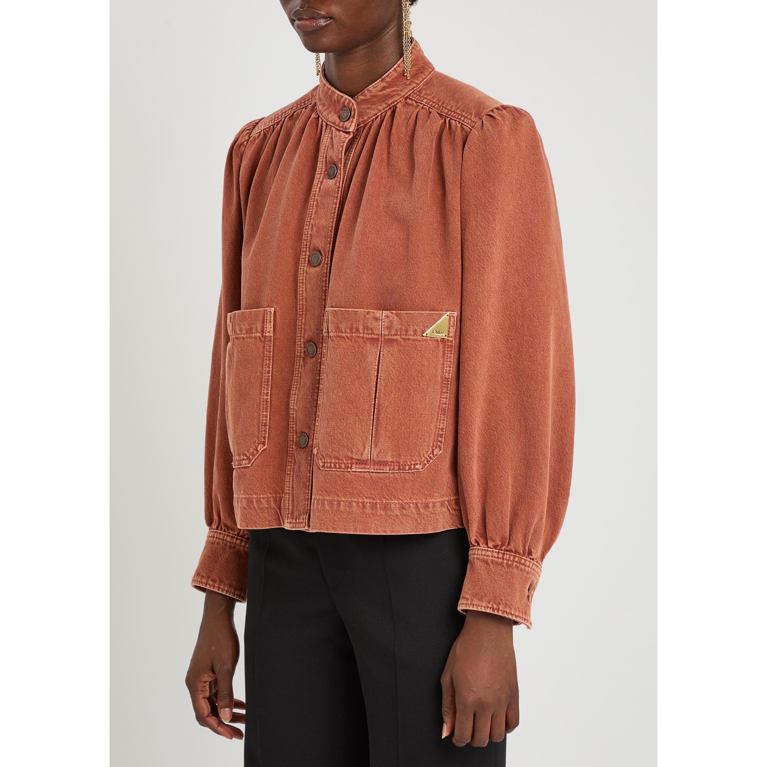 BROWN - Chloe - Women's Cotton Denim Jacket - 2
