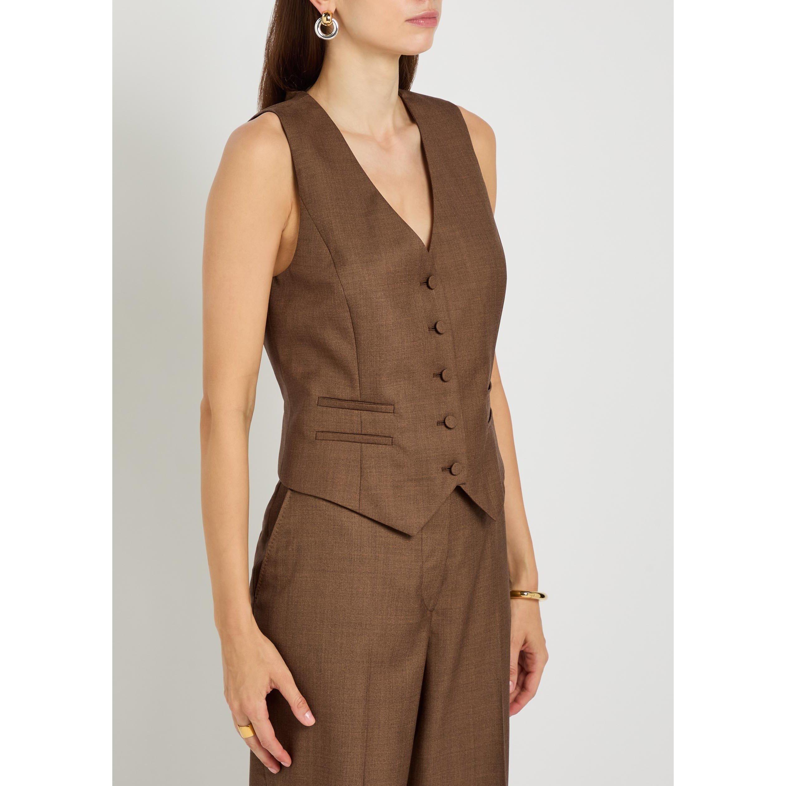 BROWN - Gabriela Hearst - Women's Coleridge Wool Waistcoat - 2