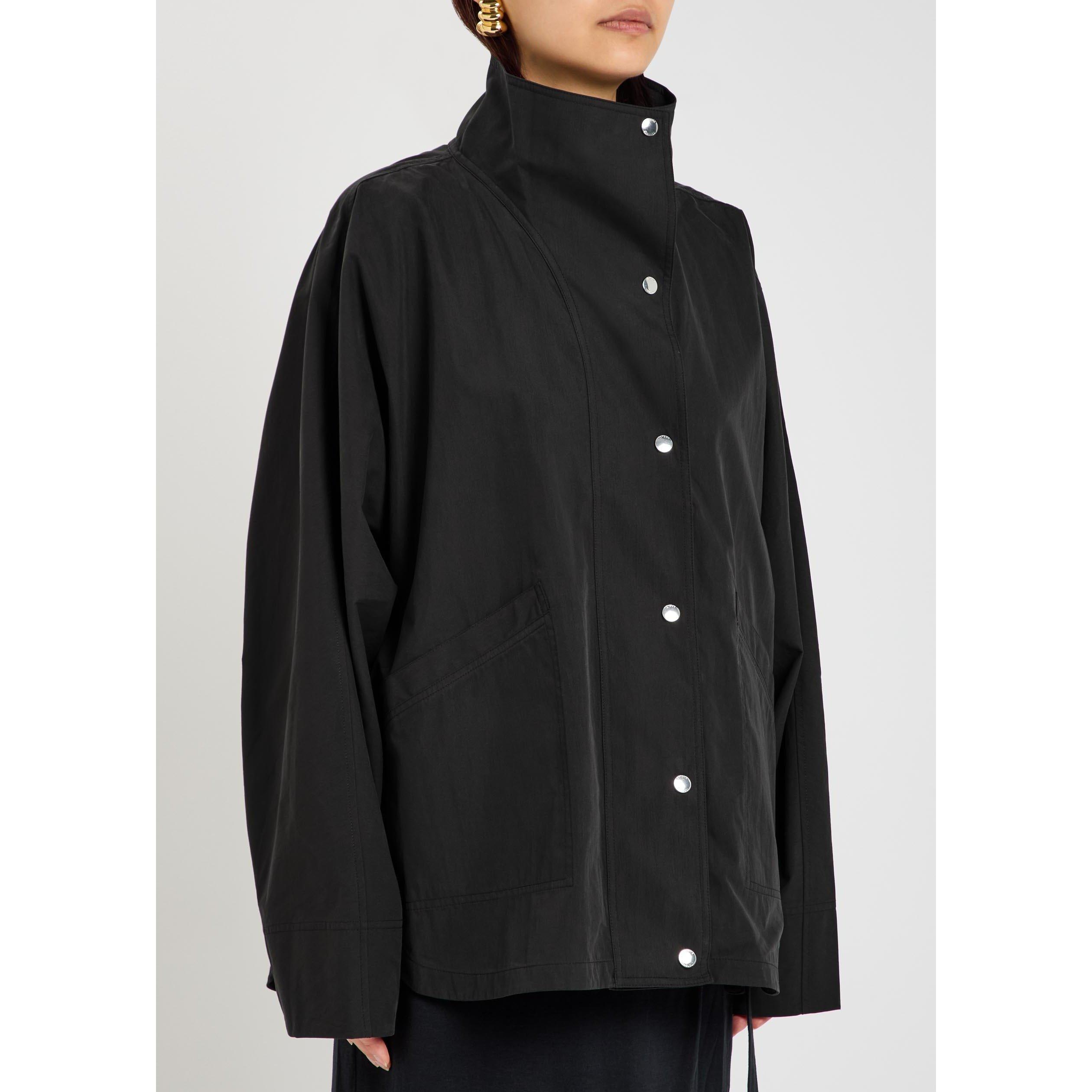 BLACK - Toteme - Women's Parachute Cotton Oversized-Fit Windbreaker - 2