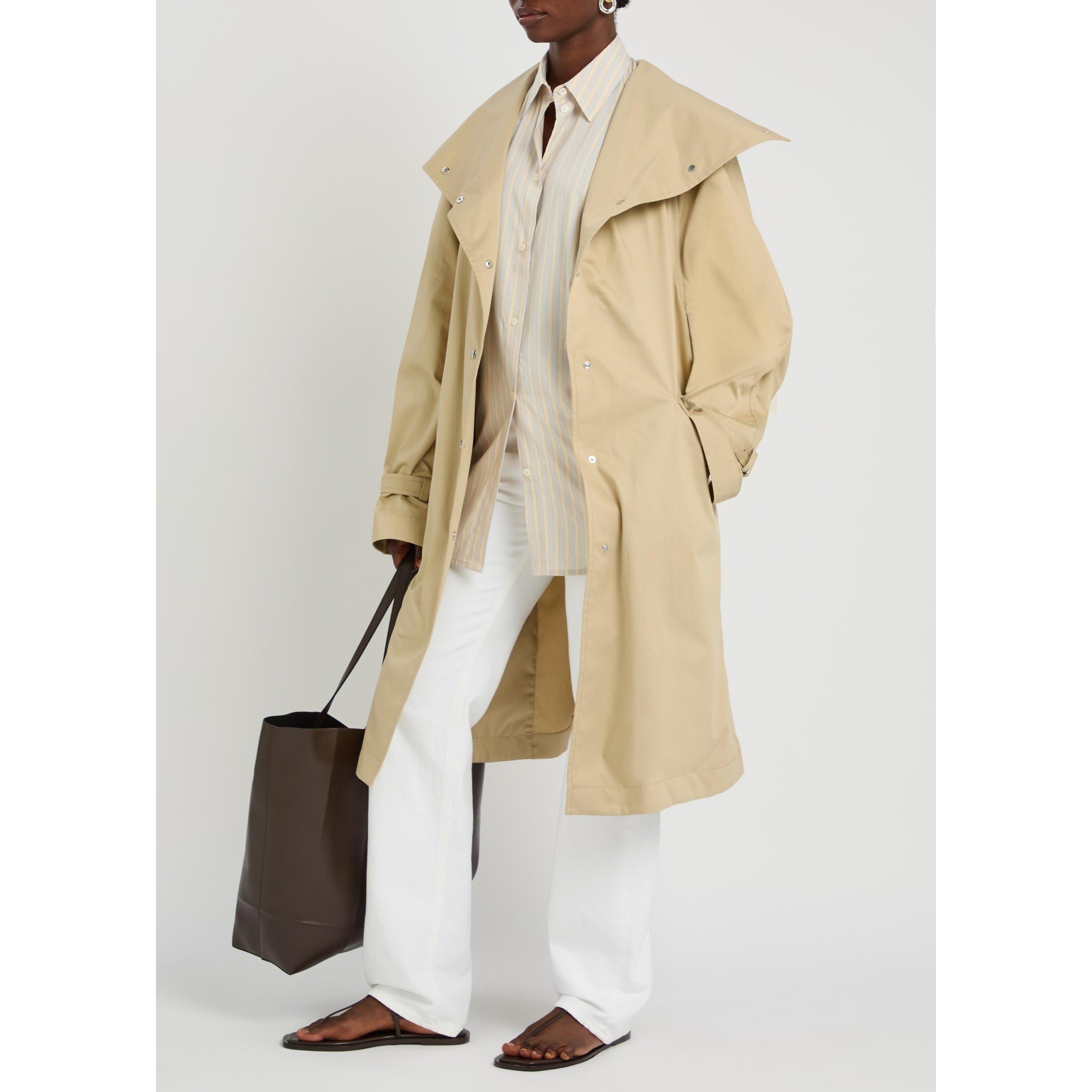 BEIGE - Toteme - Women's Cotton Oversized-Fit Trench Coat - 5