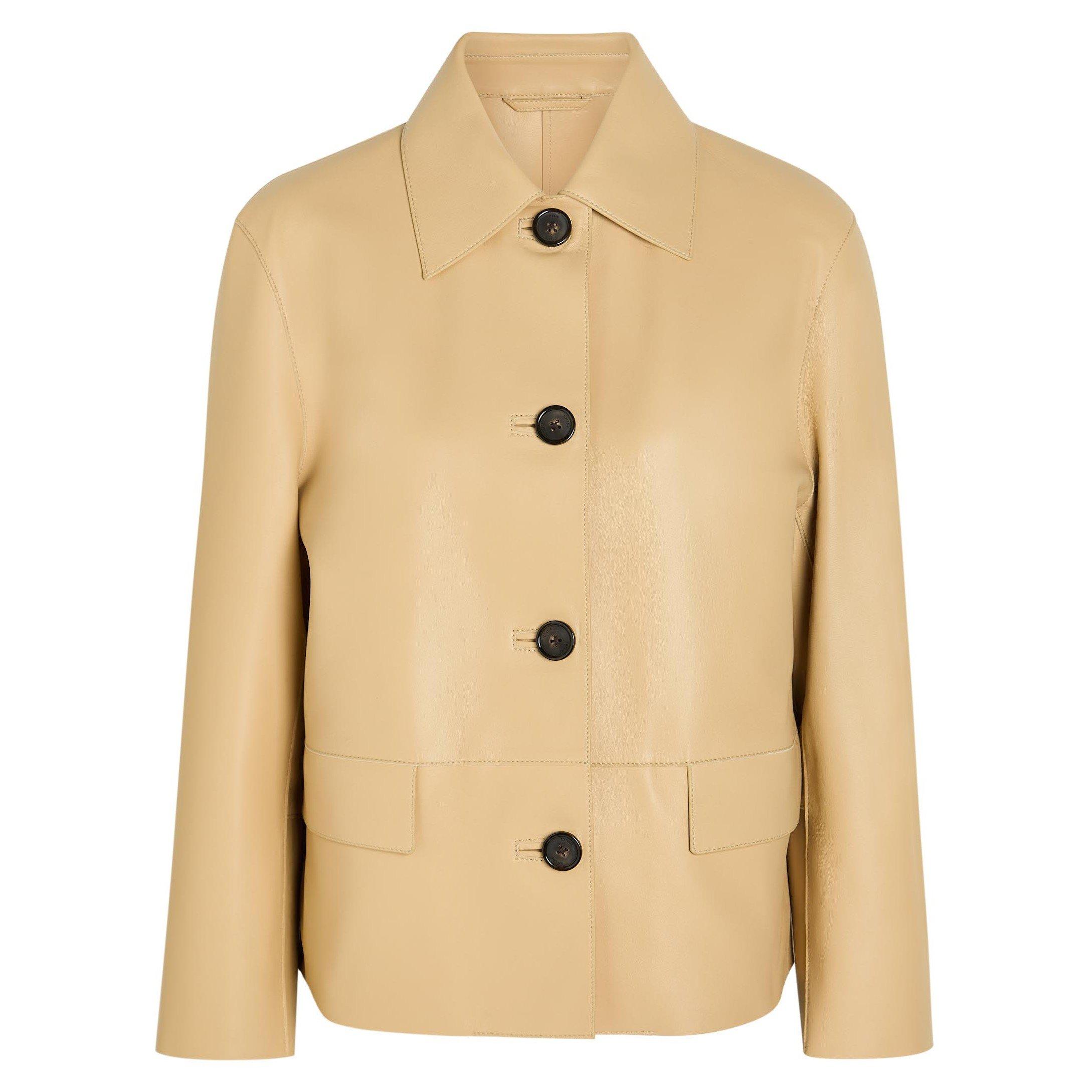 BEIGE - Toteme - Women's Bonded Leather Jacket - 1