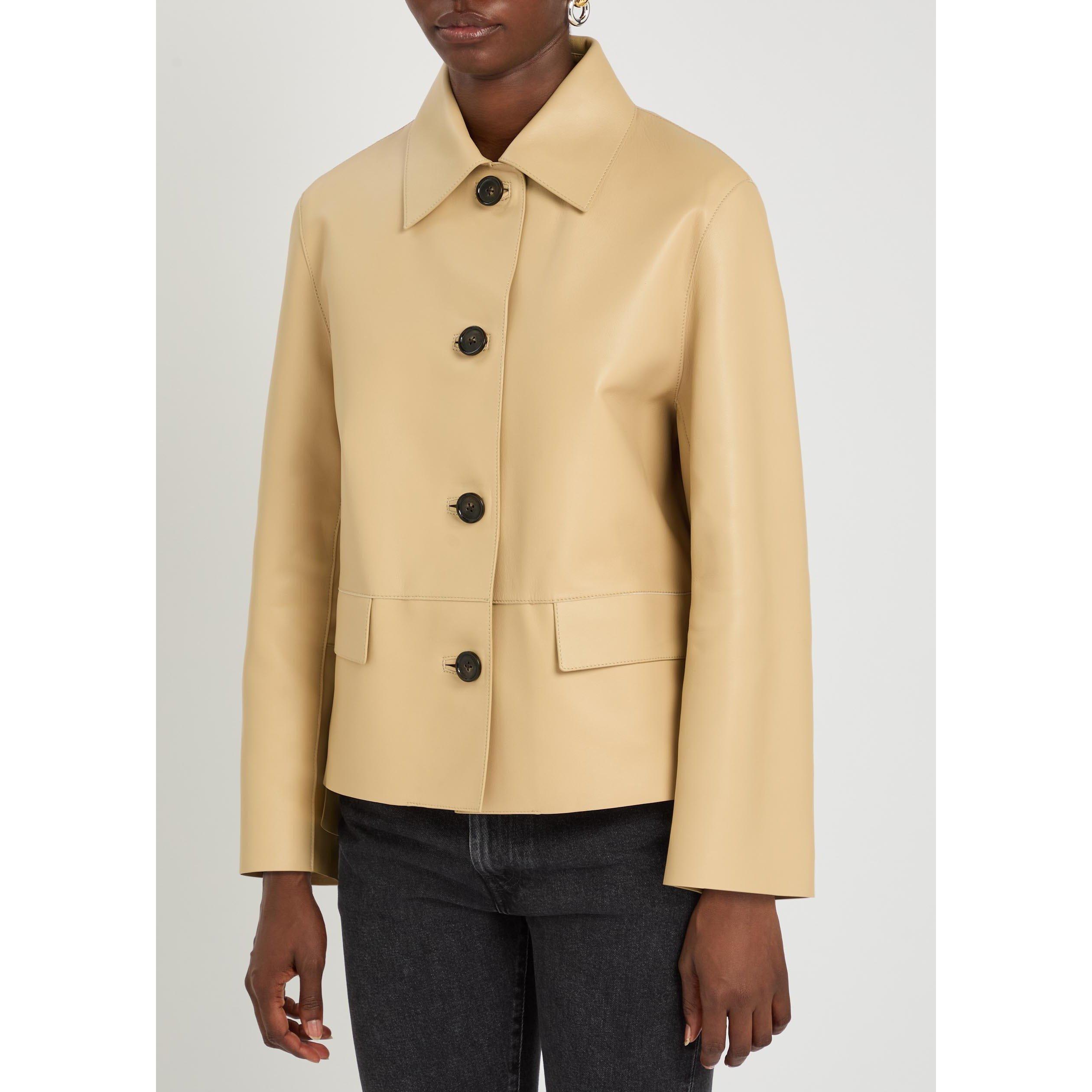 BEIGE - Toteme - Women's Bonded Leather Jacket - 2