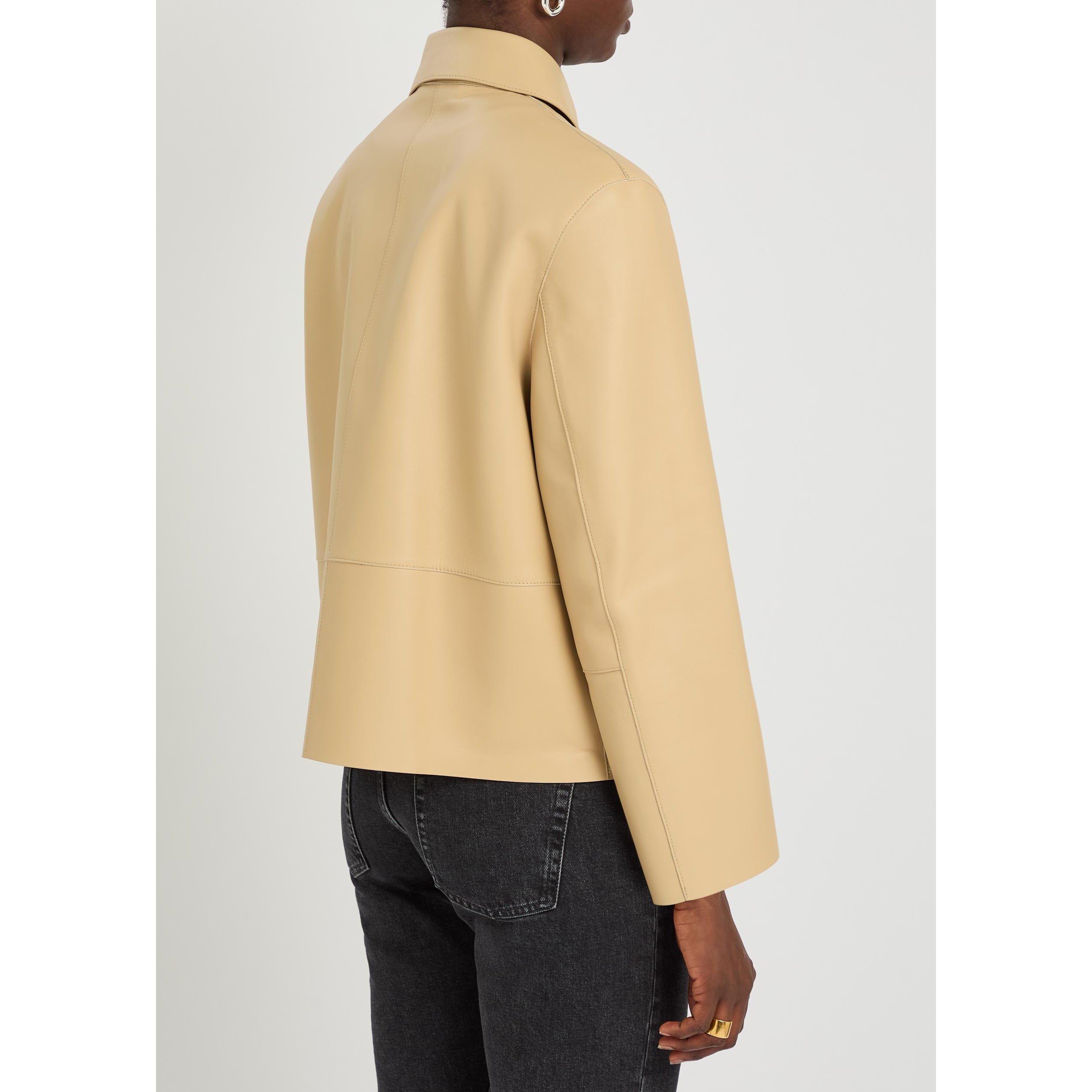BEIGE - Toteme - Women's Bonded Leather Jacket - 3