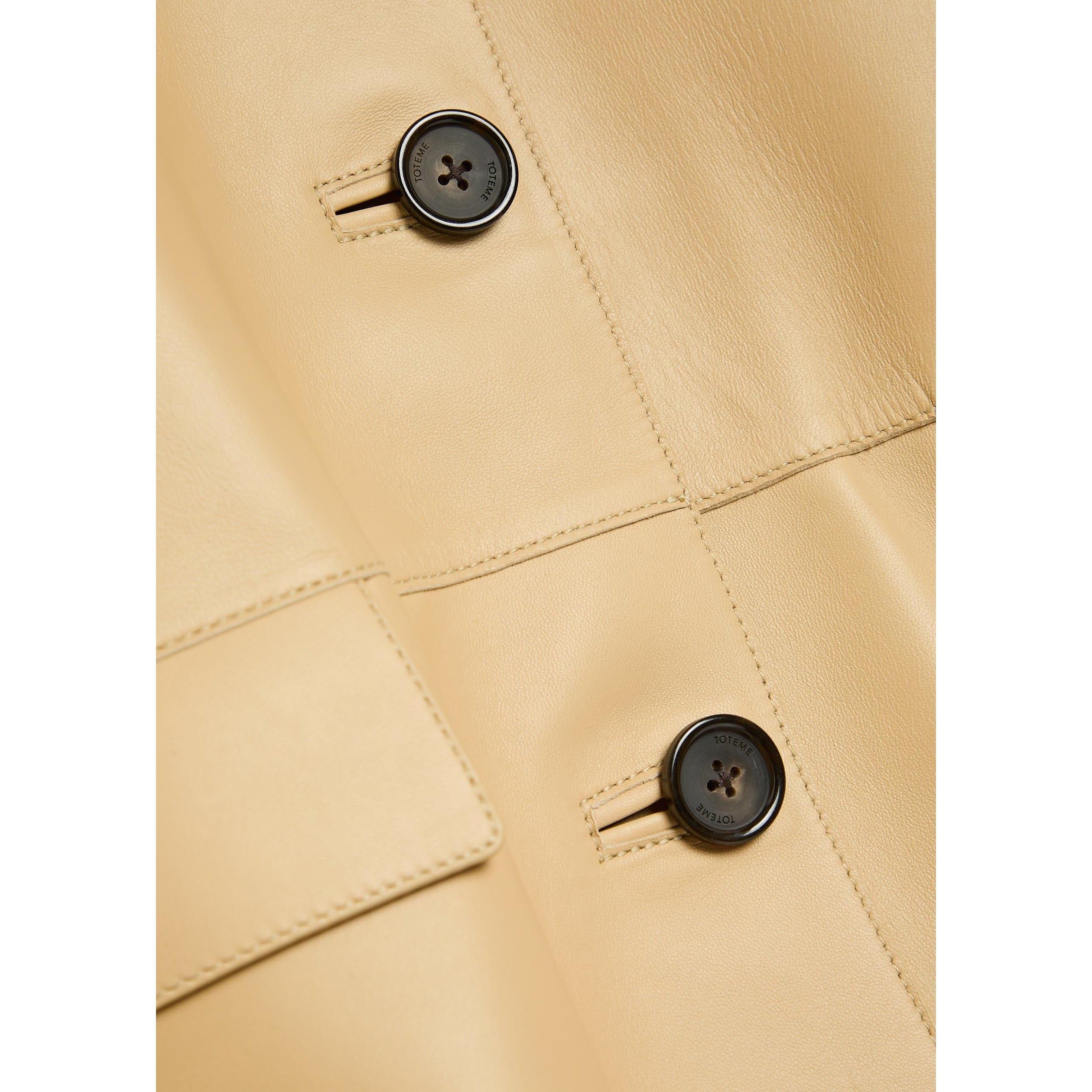 BEIGE - Toteme - Women's Bonded Leather Jacket - 4
