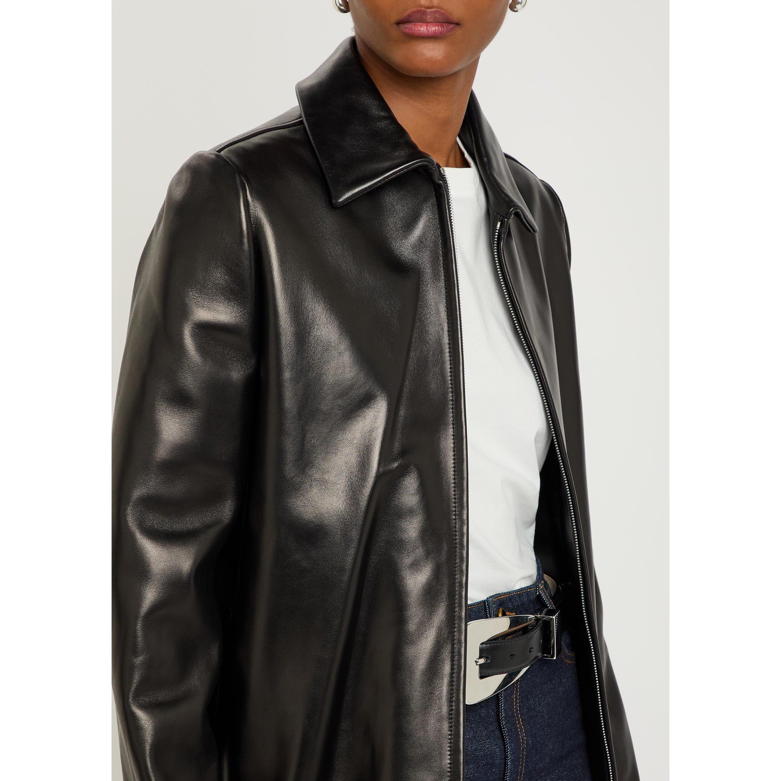 BLACK - Khaite - Women's Jackson Leather Jacket - 4
