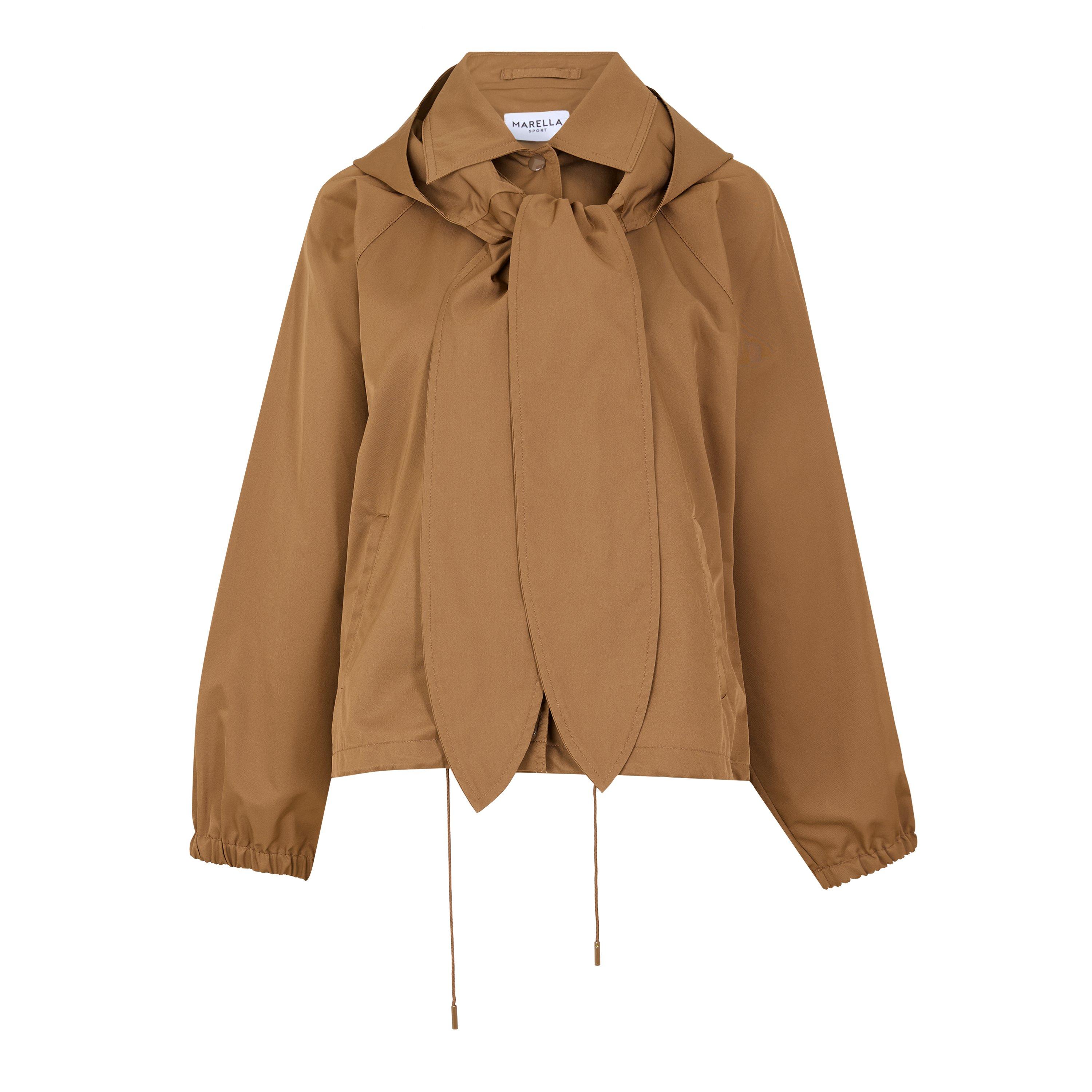 BROWN - Marella - Women's Scalamo Tie-Neck Rain Jacket - 1