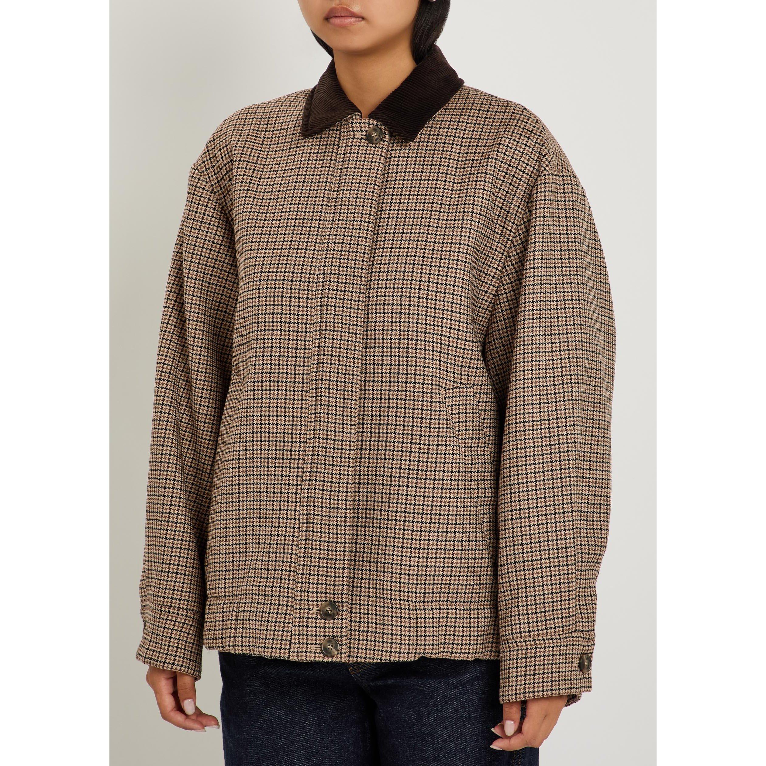 BROWN AND OTHER - Weekend Max Mara - Women's Wool Check Barn Jacket - 2