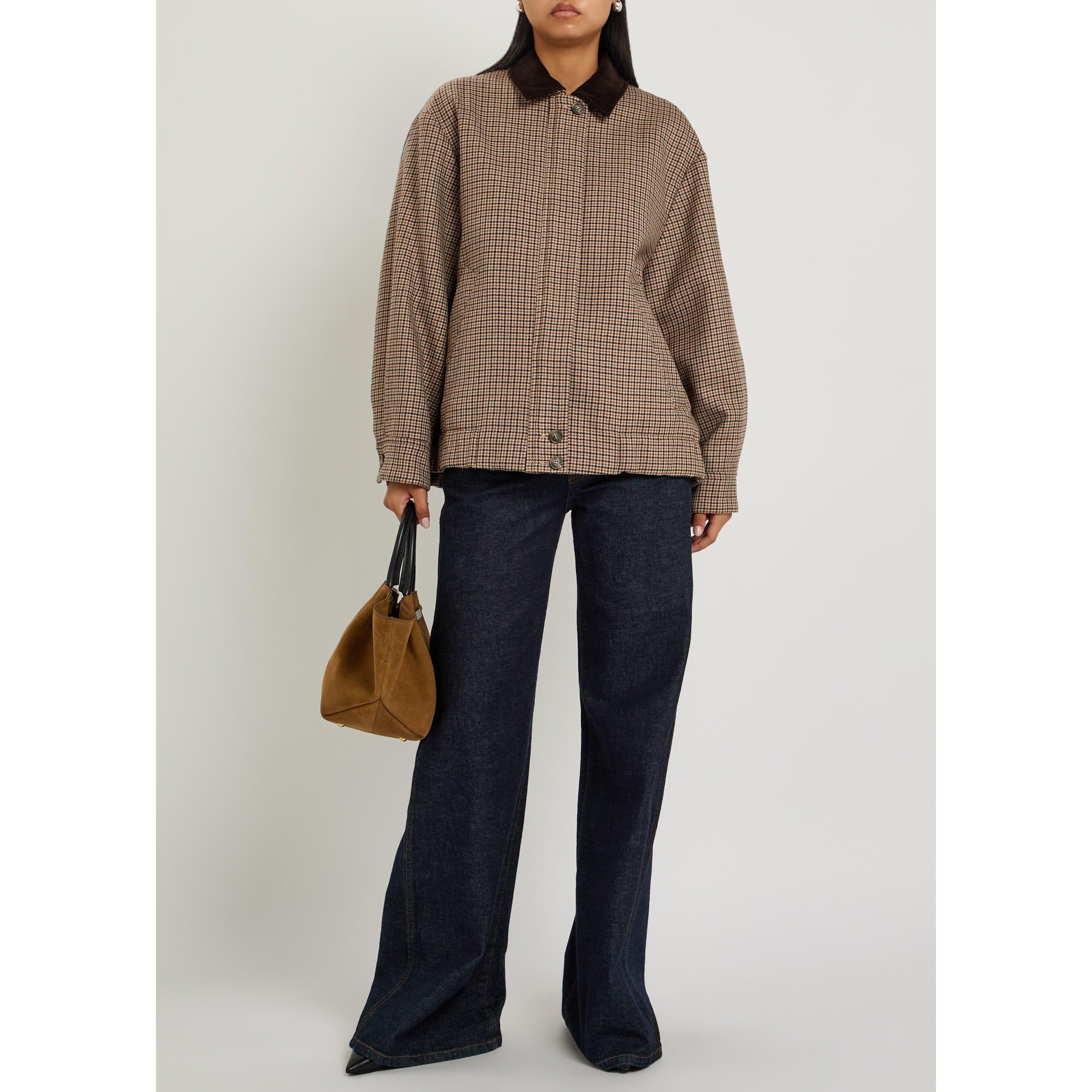 BROWN AND OTHER - Weekend Max Mara - Women's Wool Check Barn Jacket - 5