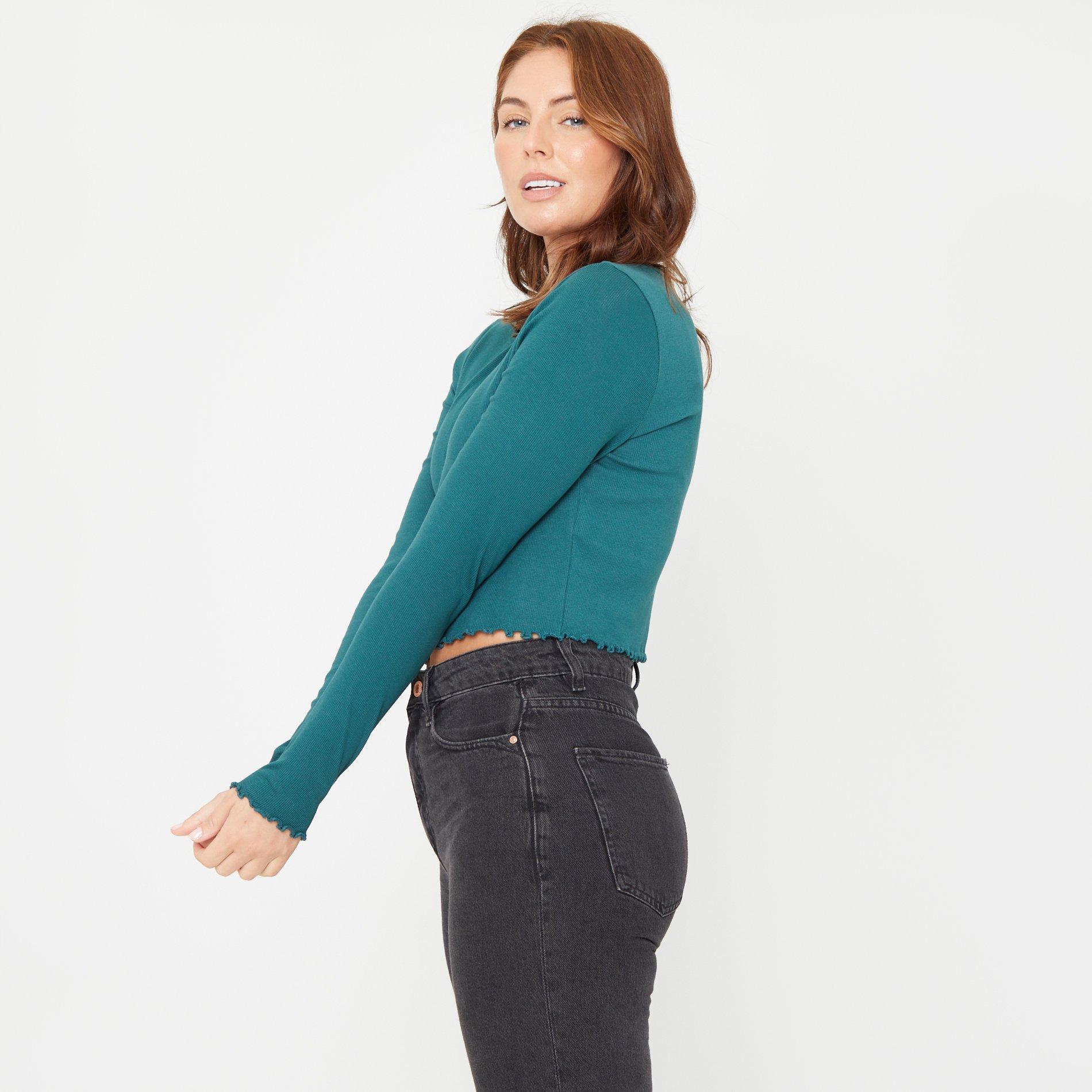 Teal - Be You - Women's BeYou Rib Long-Sleeve Regular Fit T-Shirt - 3