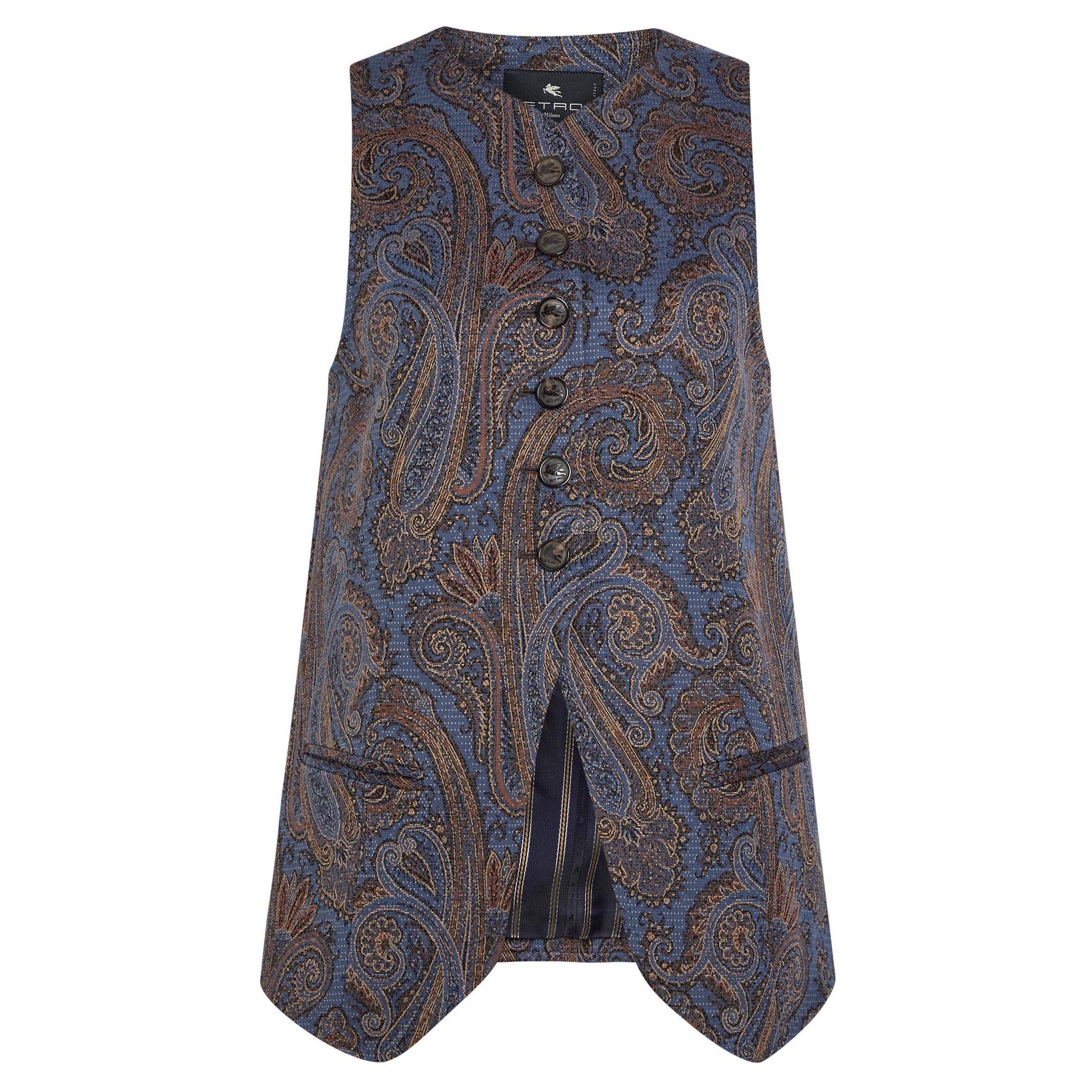 MULTICOLOURED - Etro - Women's A-Line Paisley Cotton Waistcoat - 1