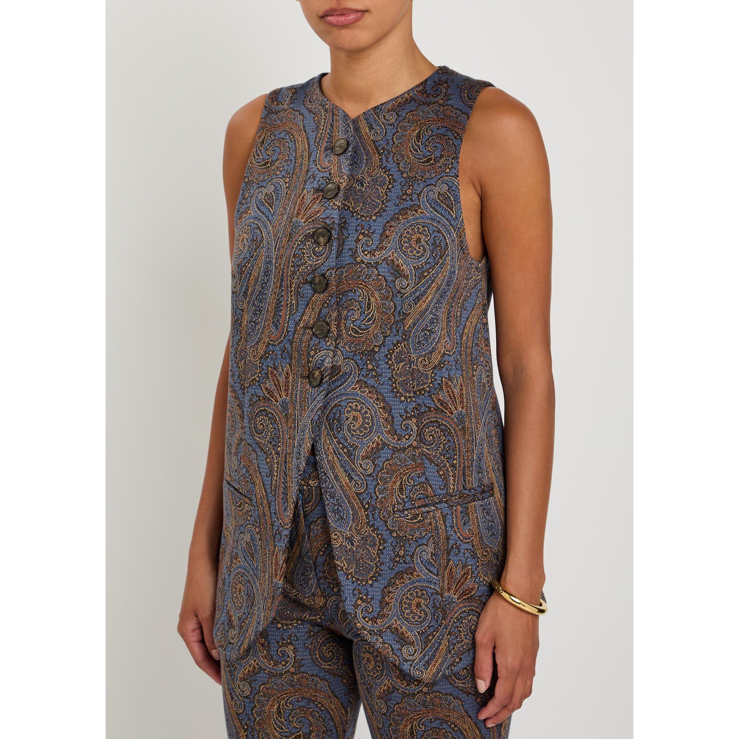 MULTICOLOURED - Etro - Women's A-Line Paisley Cotton Waistcoat - 2