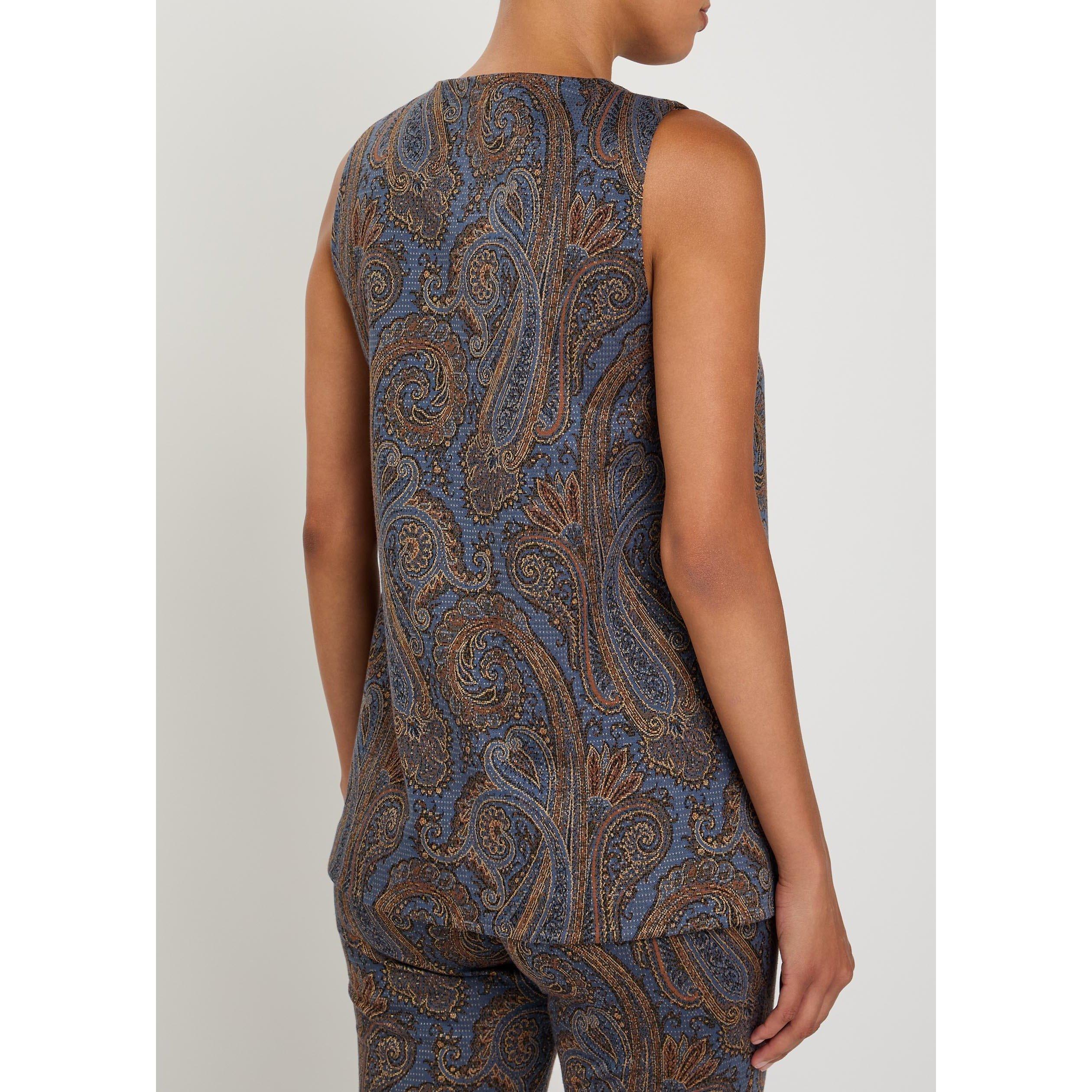 MULTICOLOURED - Etro - Women's A-Line Paisley Cotton Waistcoat - 3