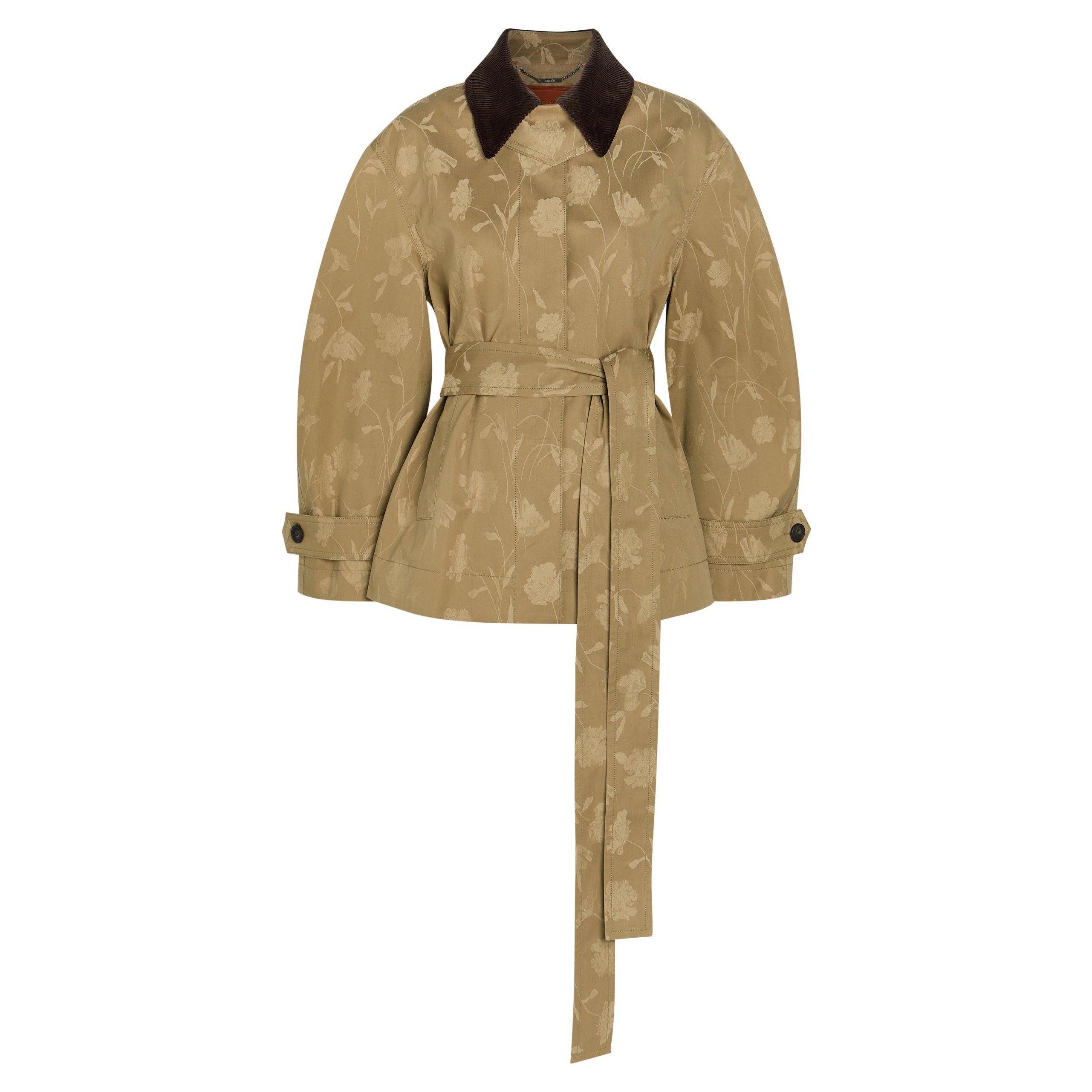 CAMEL - Erdem - POPPY COTTON JACQUARD OVERSIZE