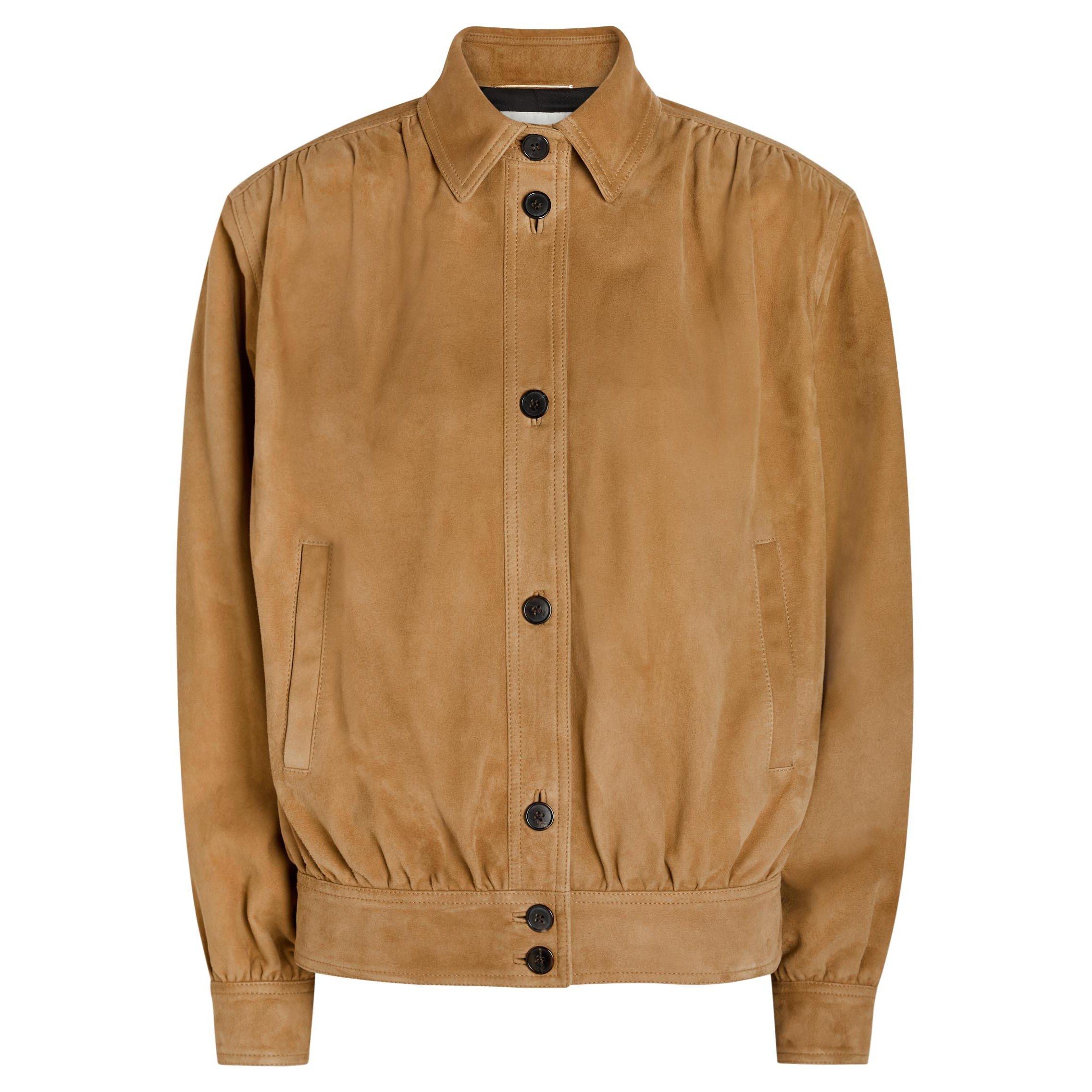 DARK BROWN - Saint Laurent - VESTE COL CHEMISE DE
