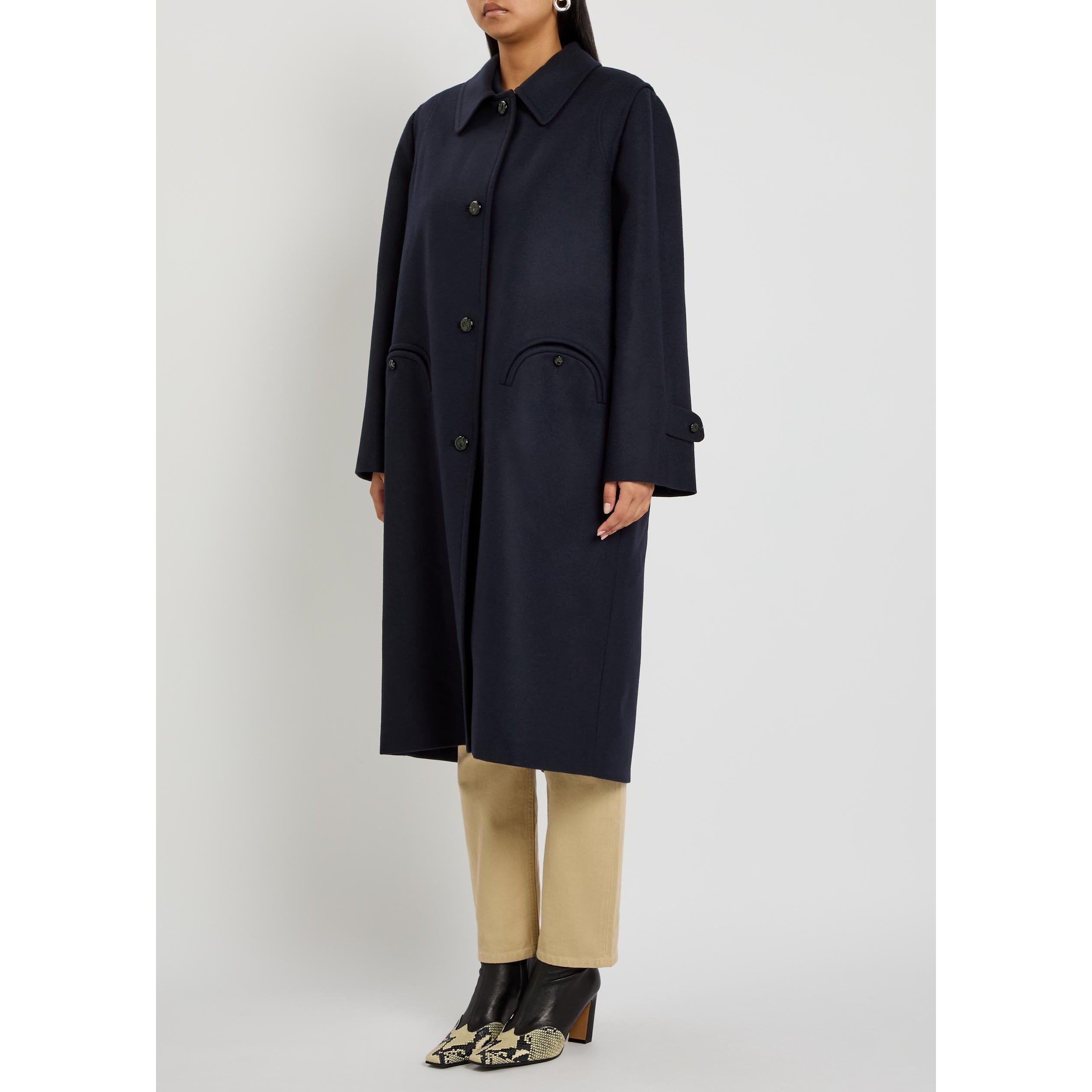 NAVY - Blaze Milano - Women's Nitak Woolly Oversized-Fit Trench Coat - 2
