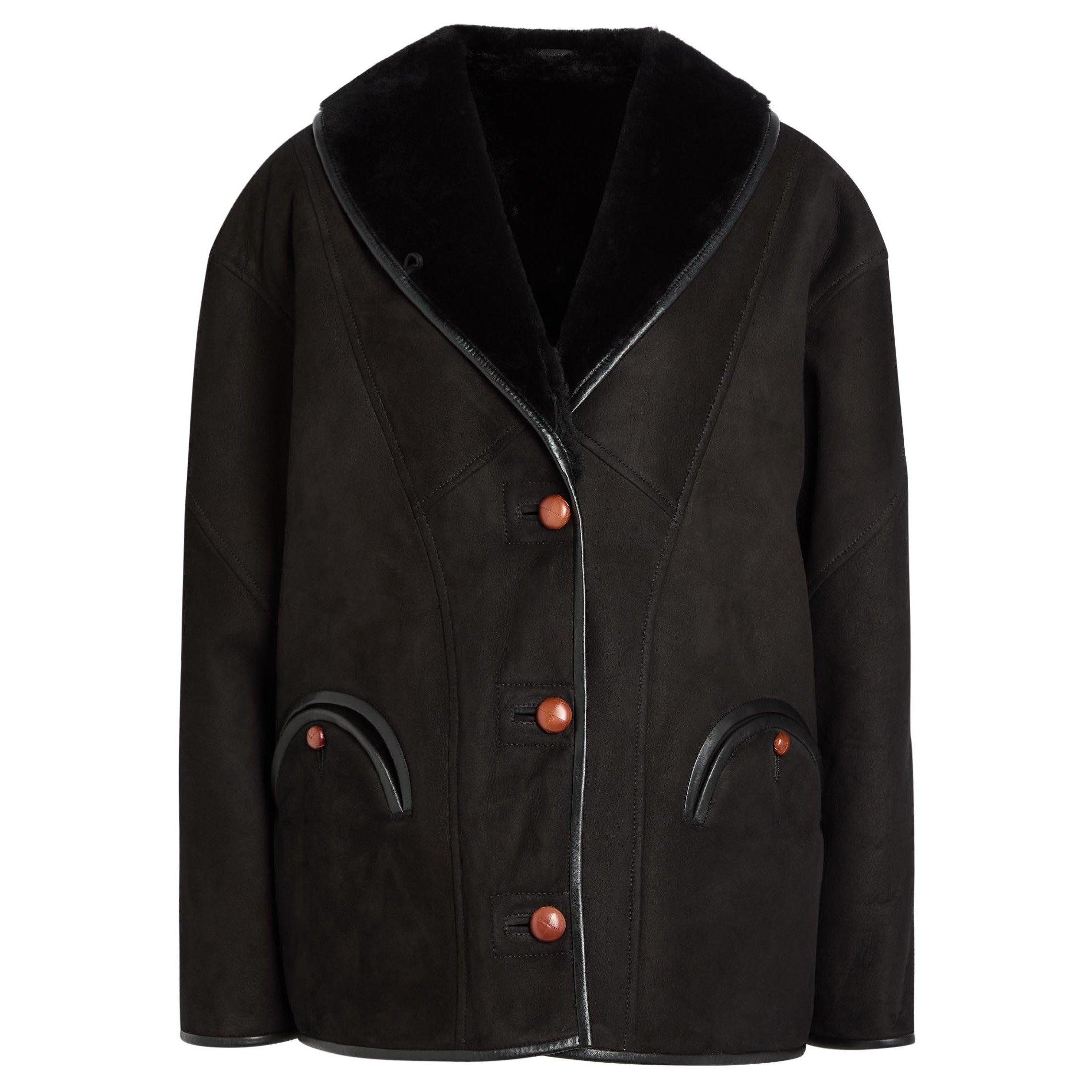 BLACK - Blaze Milano - Women's Tatoosh Oversized-Fit Shearling Jacket - 1