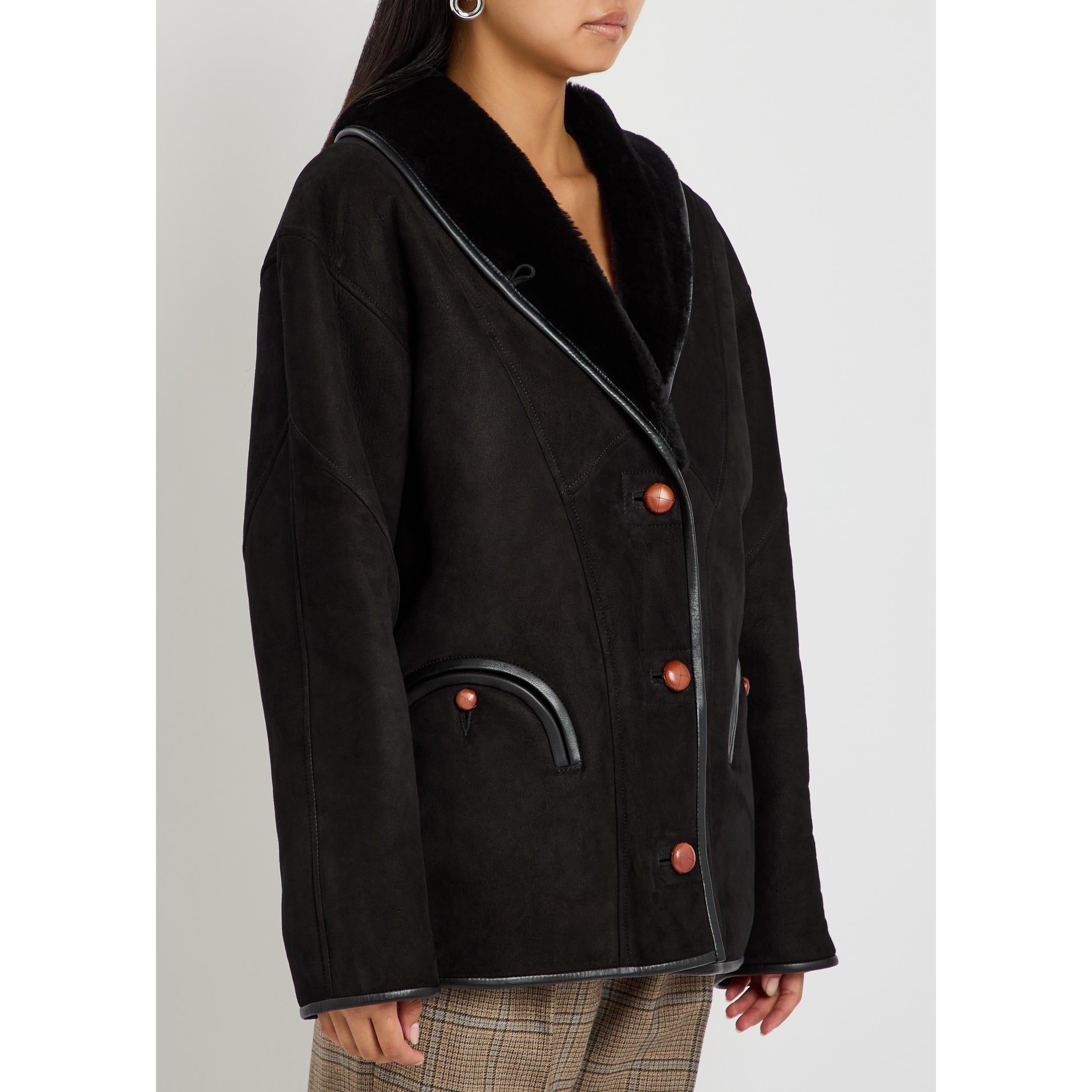 BLACK - Blaze Milano - Women's Tatoosh Oversized-Fit Shearling Jacket - 2