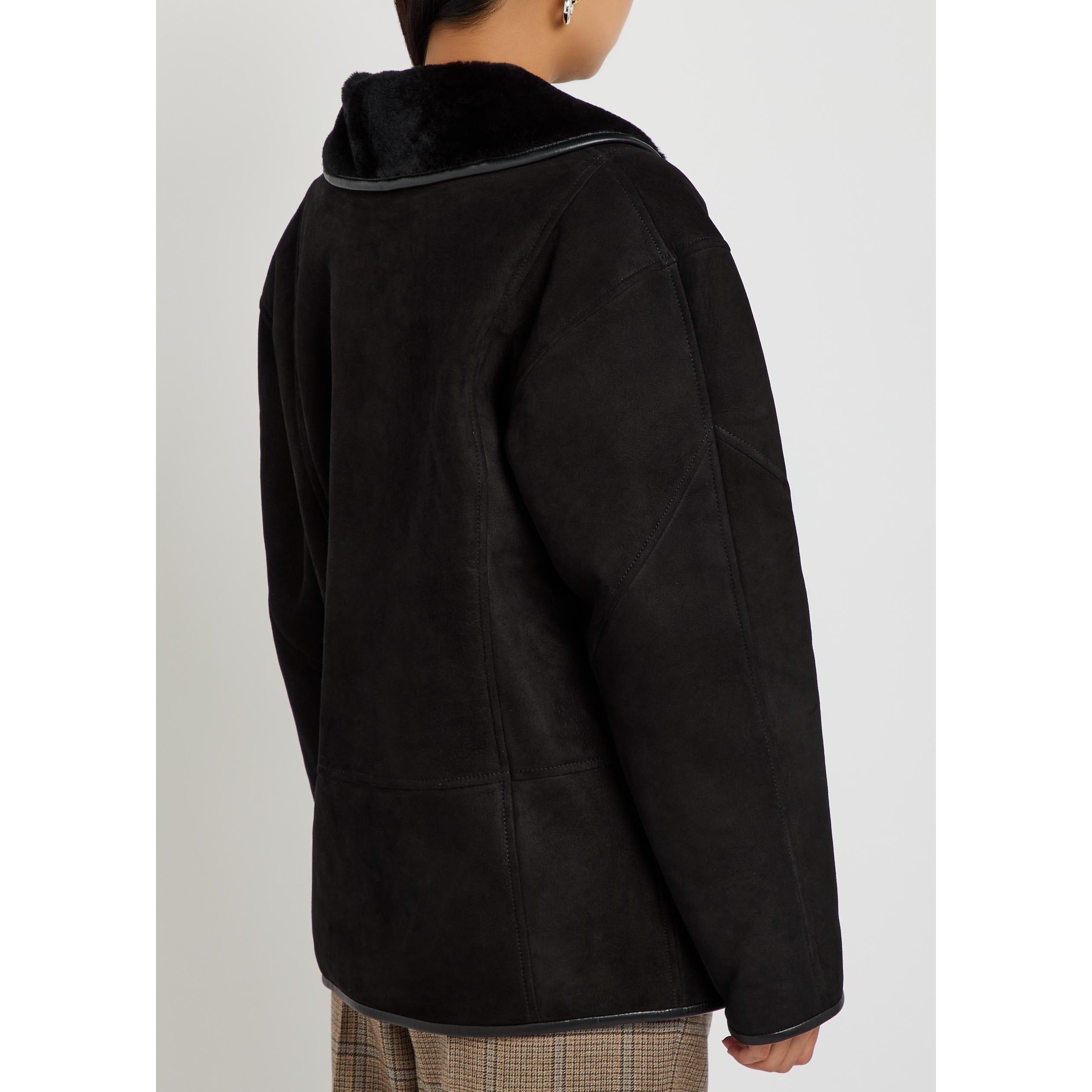BLACK - Blaze Milano - Women's Tatoosh Oversized-Fit Shearling Jacket - 3