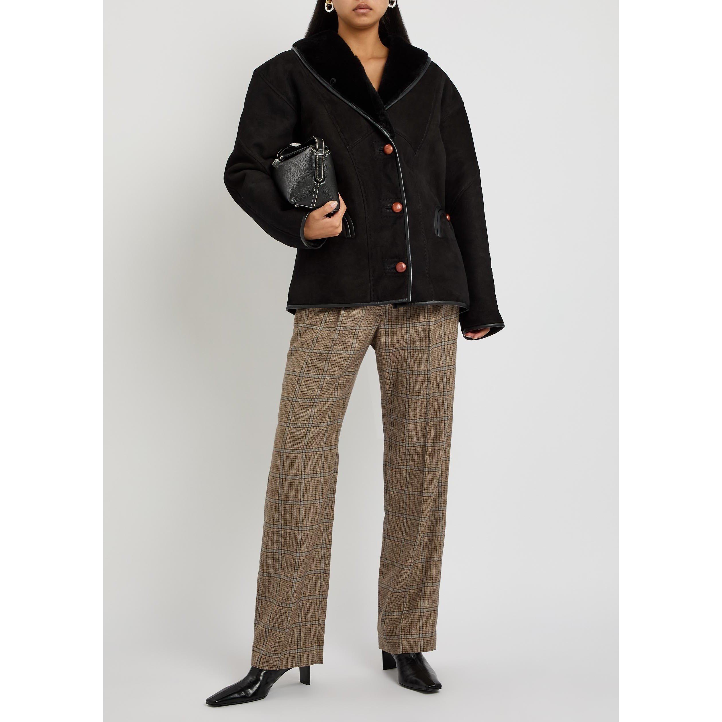 BLACK - Blaze Milano - Women's Tatoosh Oversized-Fit Shearling Jacket - 5