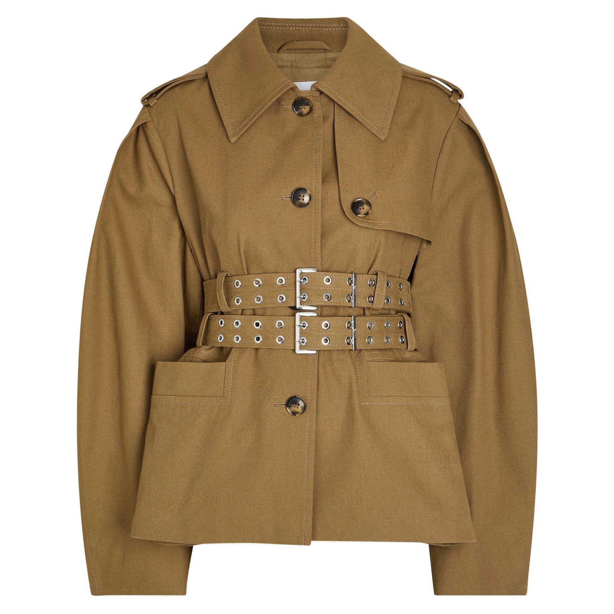 LIGHT BROWN - Ganni - JKT Workwear Peplum Jacket - 1