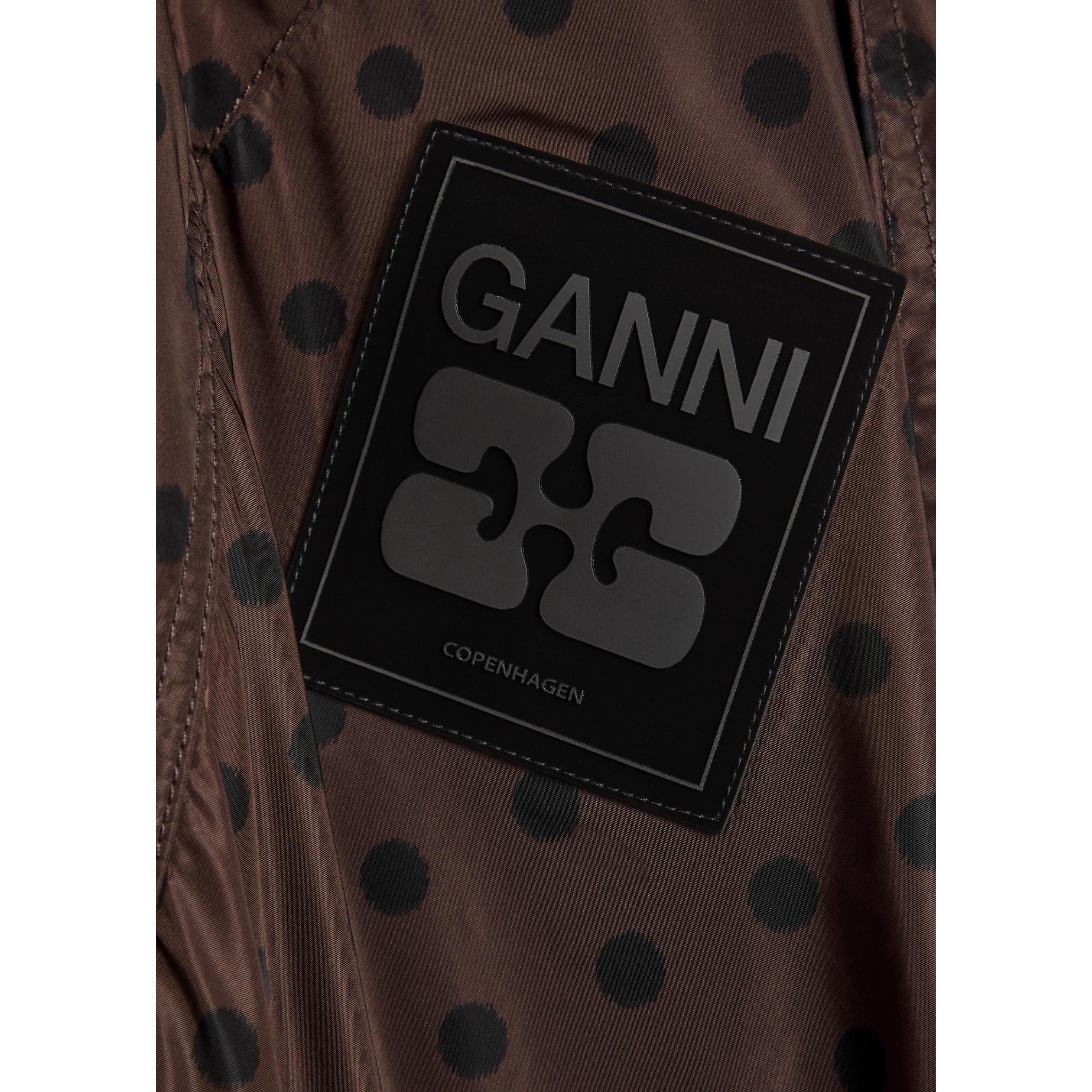 BROWN - Ganni - JKT Printed Flyweight Jacket - 4
