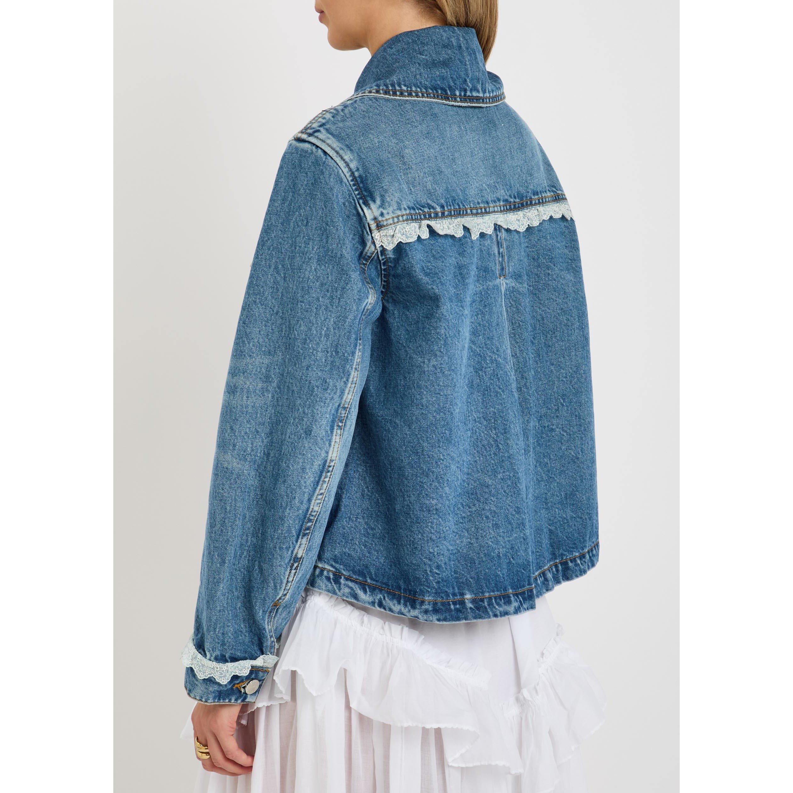 DARK BLUE - Ganni - JKT Rigid Denim Lace Jacket - 3